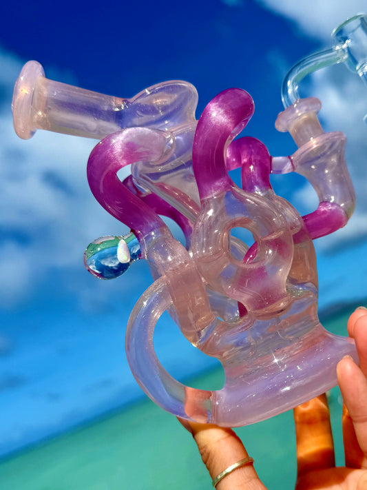 Shifty Peach & Gold Purple over UV White Satin QDR