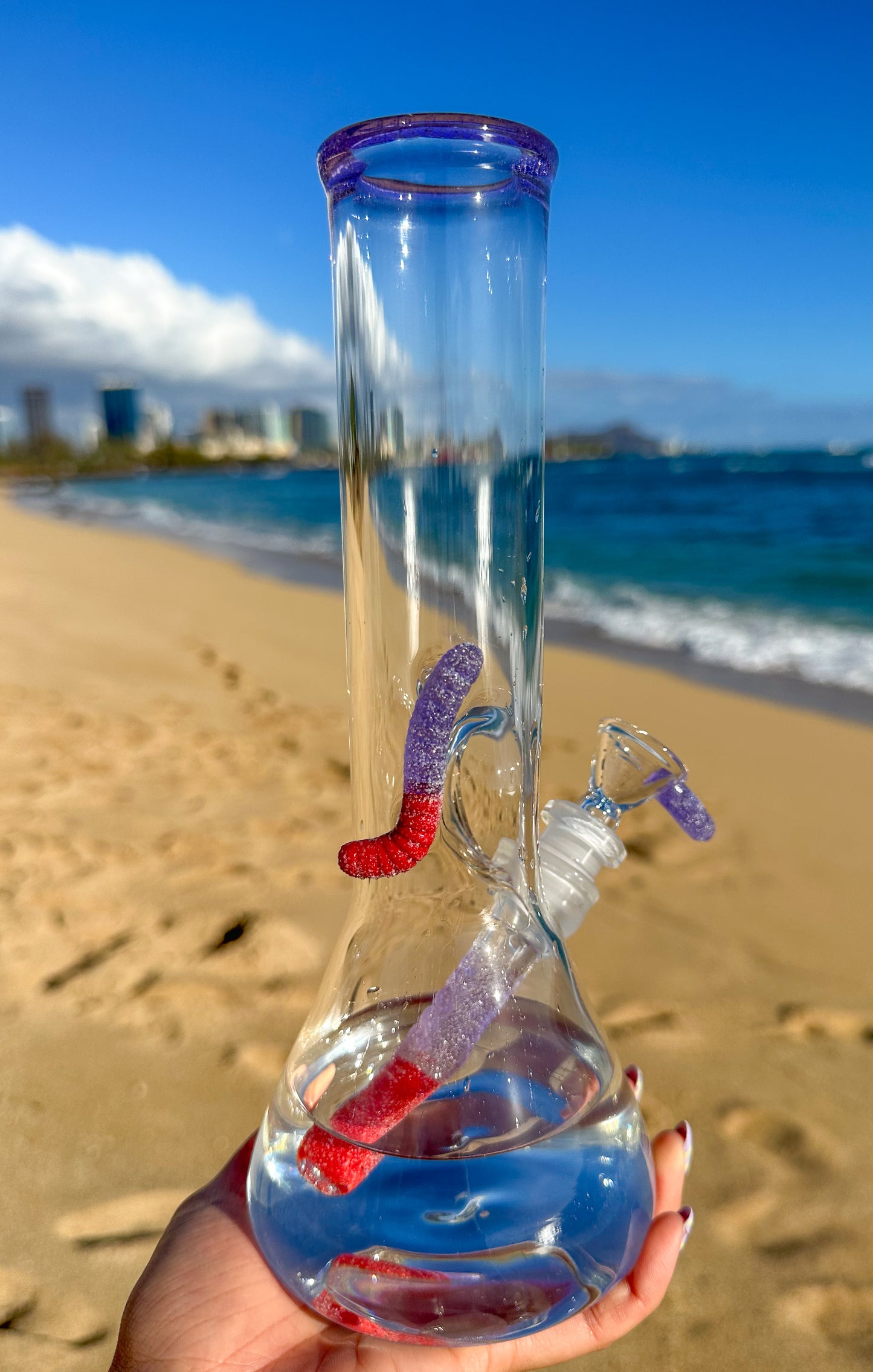 Sour Gummy Worm Beaker + Slide no.1