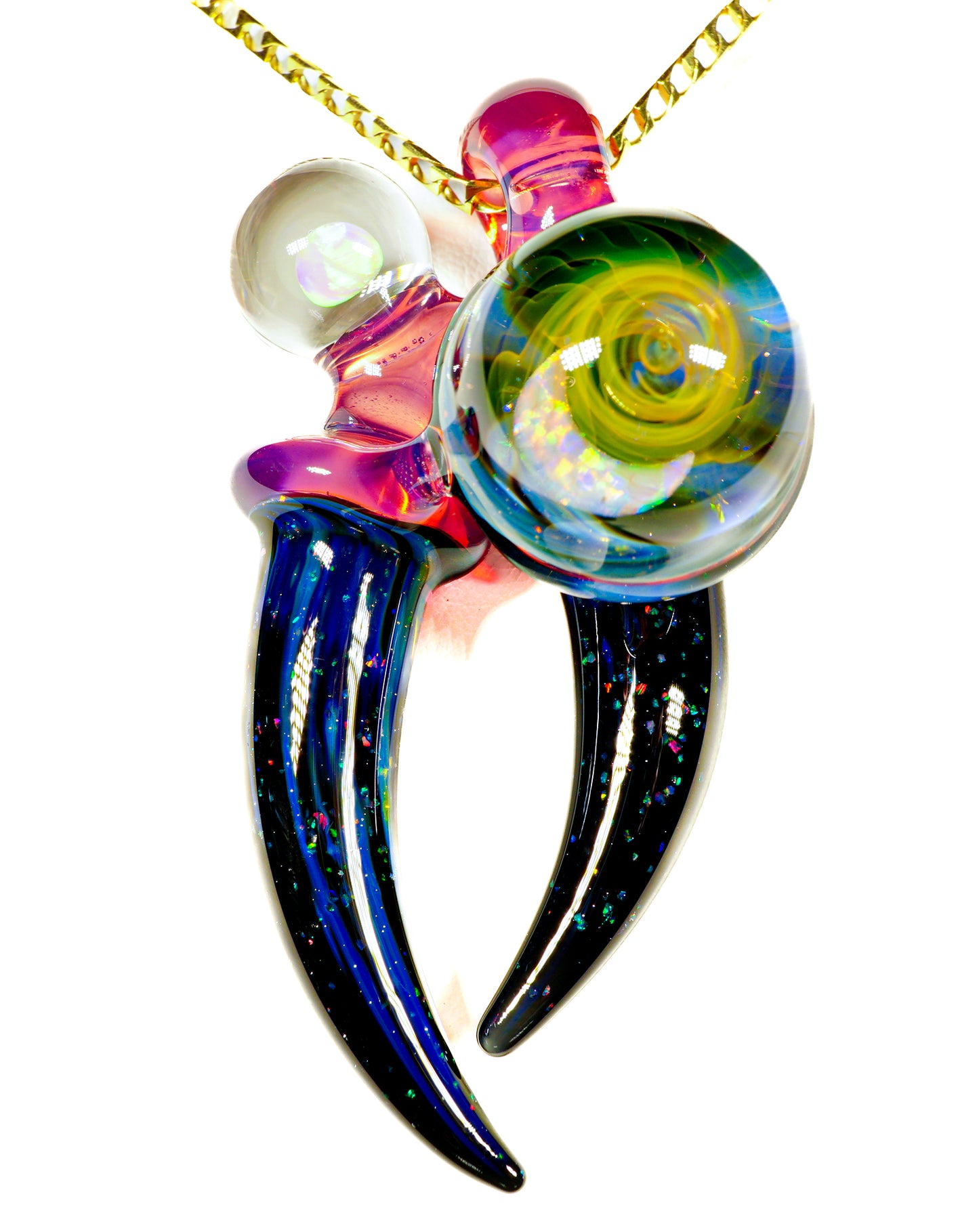 Crushed Opal Fume Space Key Pendant