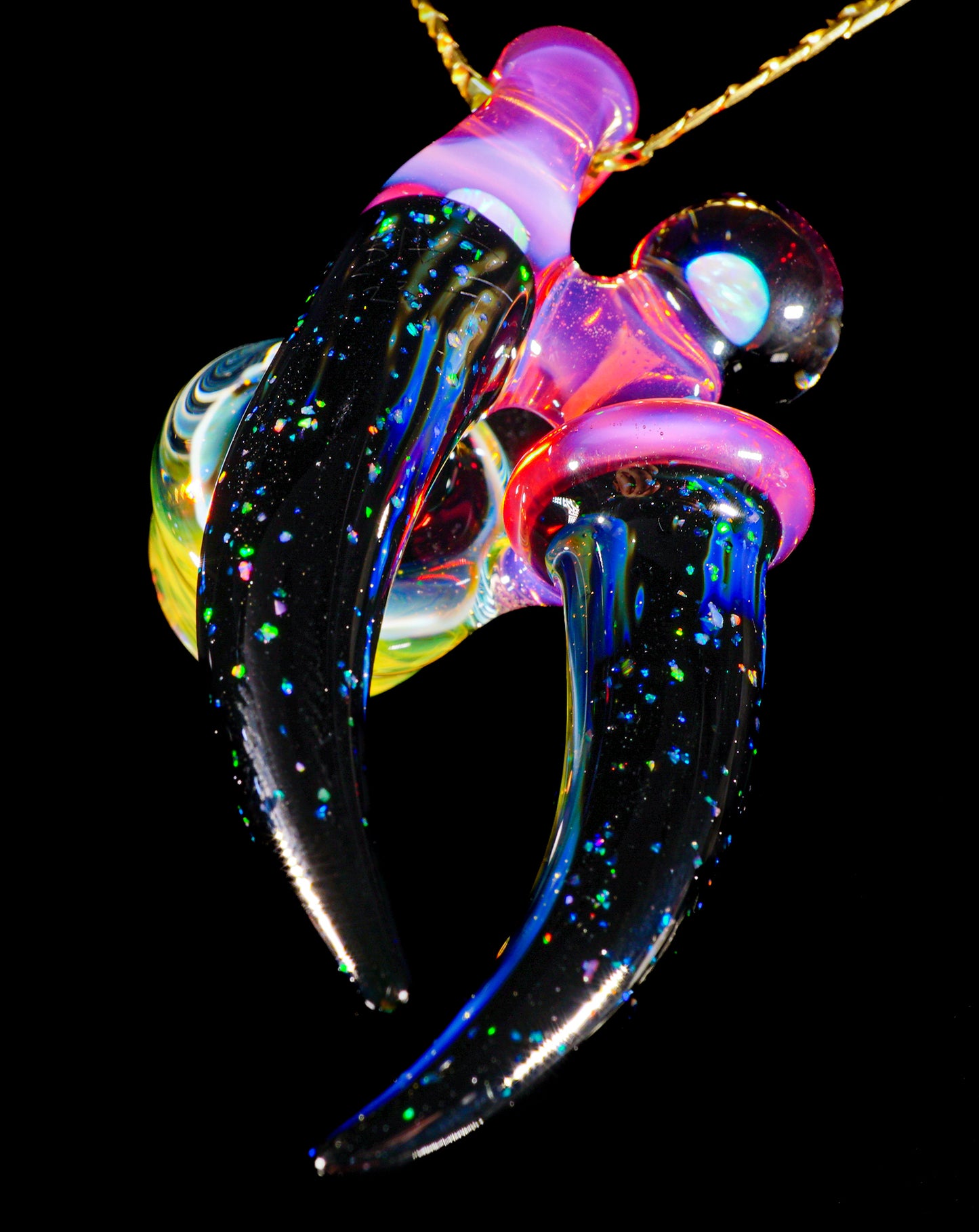 Crushed Opal Fume Space Key Pendant
