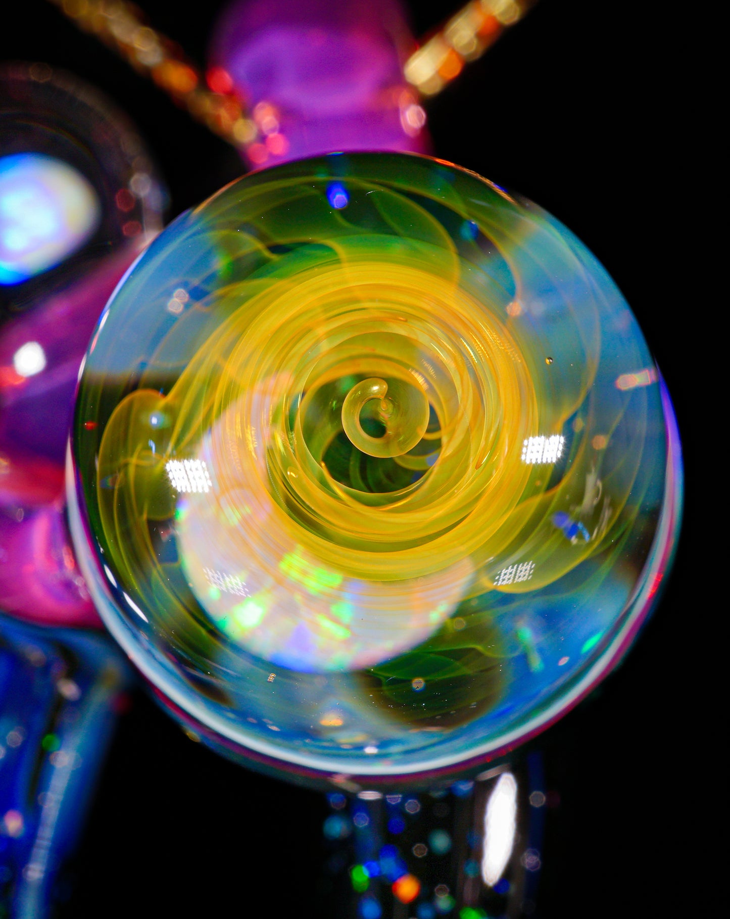 Crushed Opal Fume Space Key Pendant