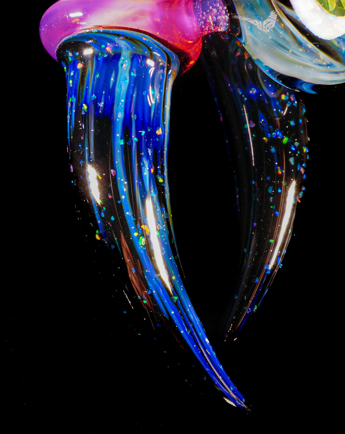 Crushed Opal Fume Space Key Pendant