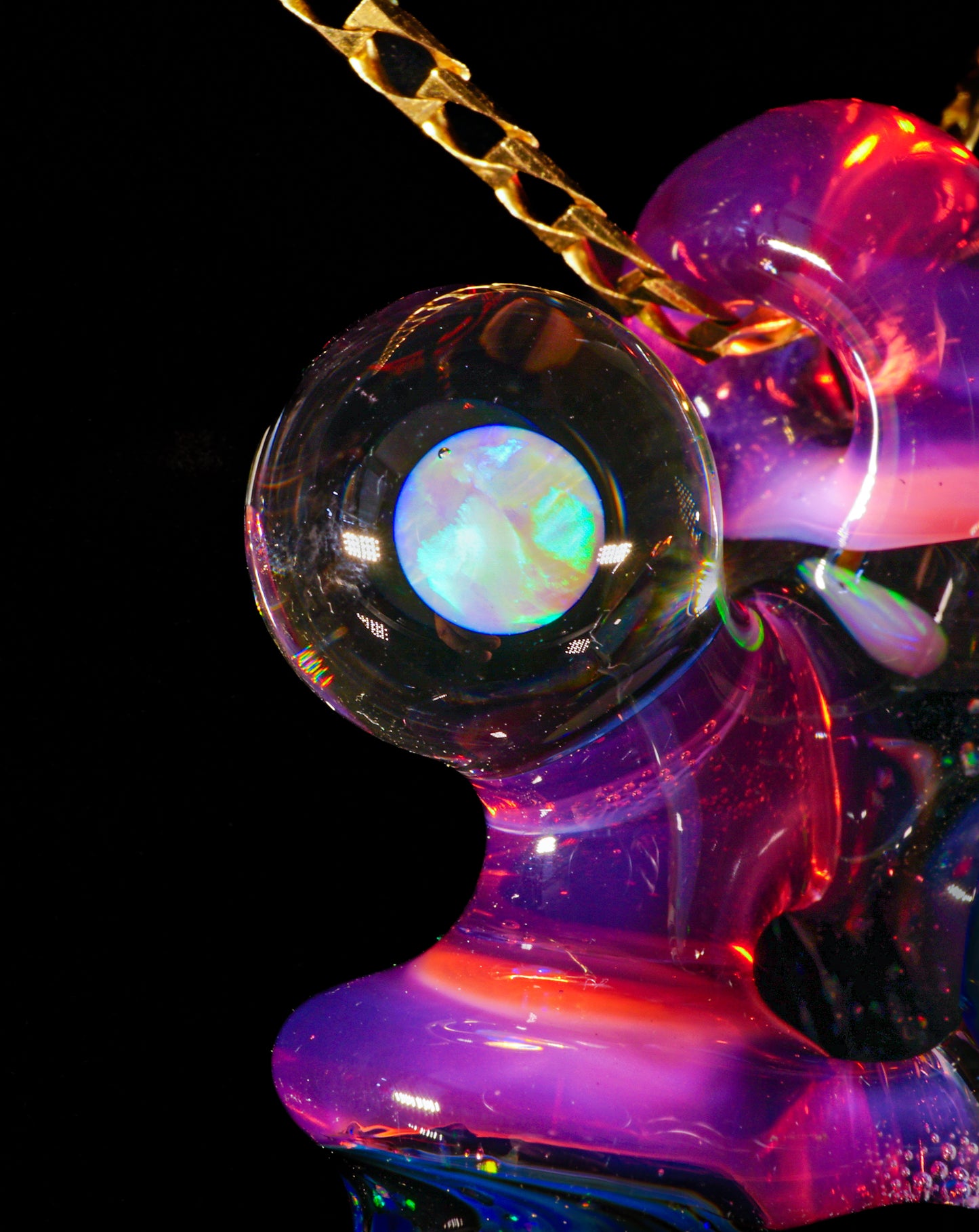 Crushed Opal Fume Space Key Pendant