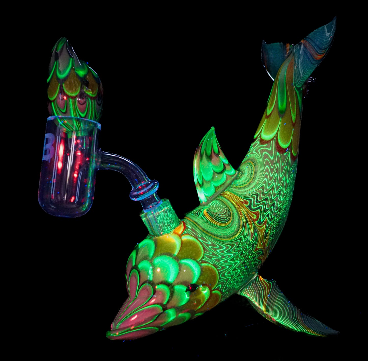 Dichro UV Fire and Ice Dot Stack Dolphin Bubble Cap