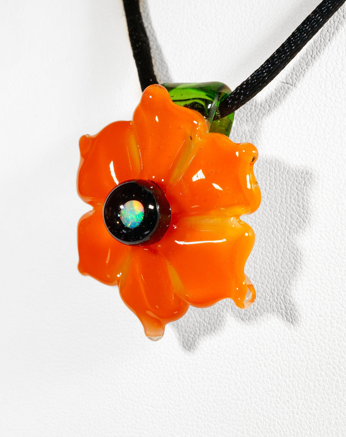 Orange Button Flower Pendant