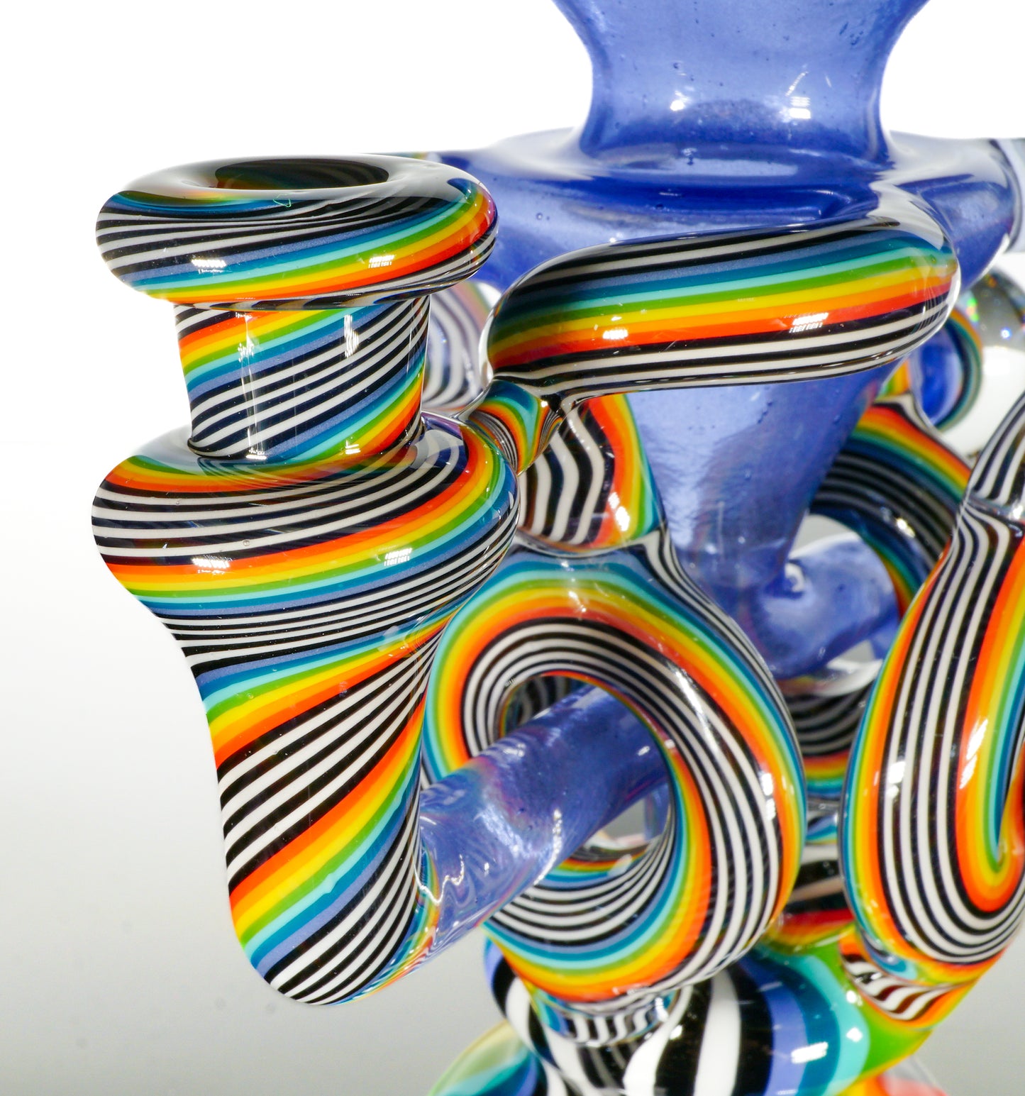 Purple Rain over Blue Satin Rainbow Jailhouse Linework QDR