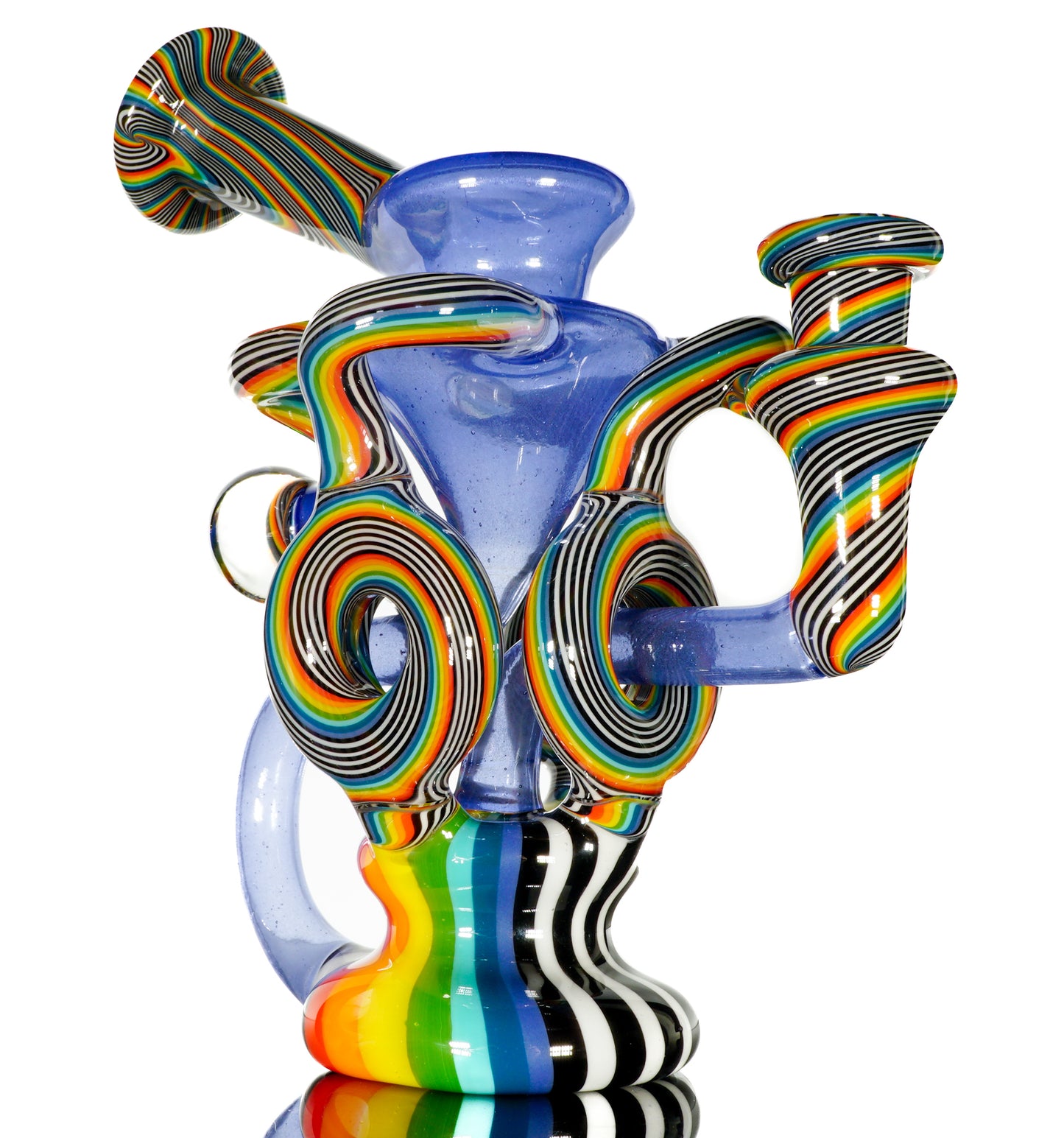 Purple Rain over Blue Satin Rainbow Jailhouse Linework QDR