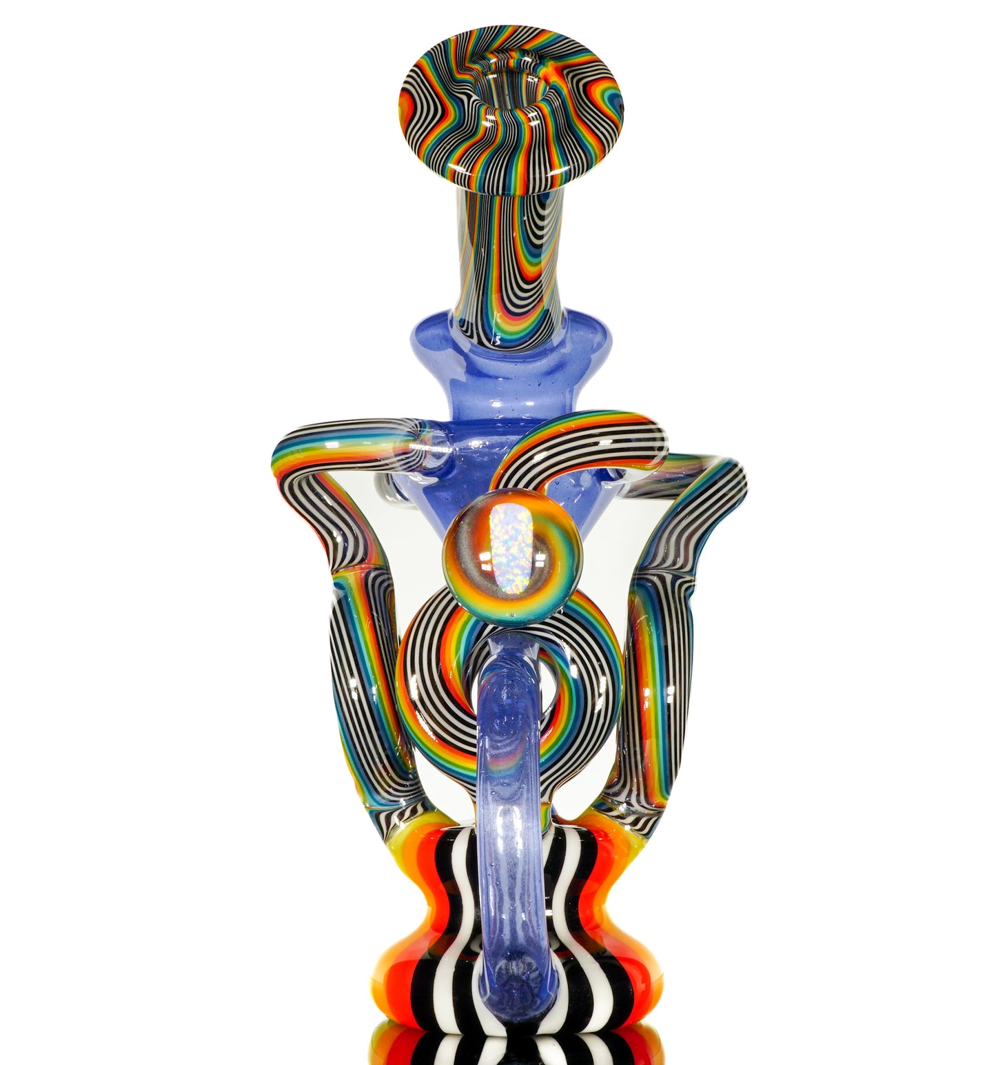 Purple Rain over Blue Satin Rainbow Jailhouse Linework QDR