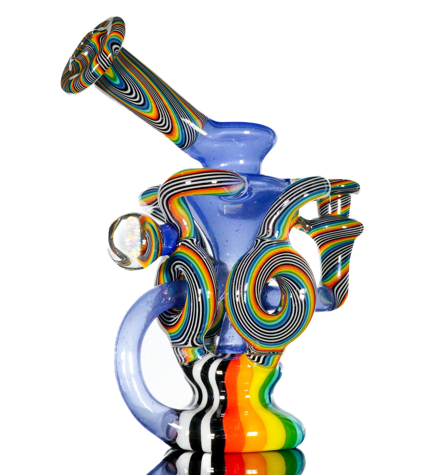 Purple Rain over Blue Satin Rainbow Jailhouse Linework QDR