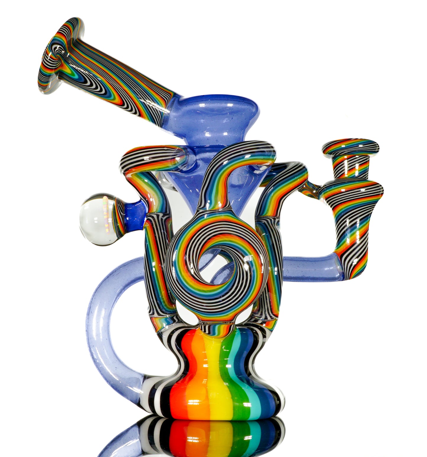Purple Rain over Blue Satin Rainbow Jailhouse Linework QDR