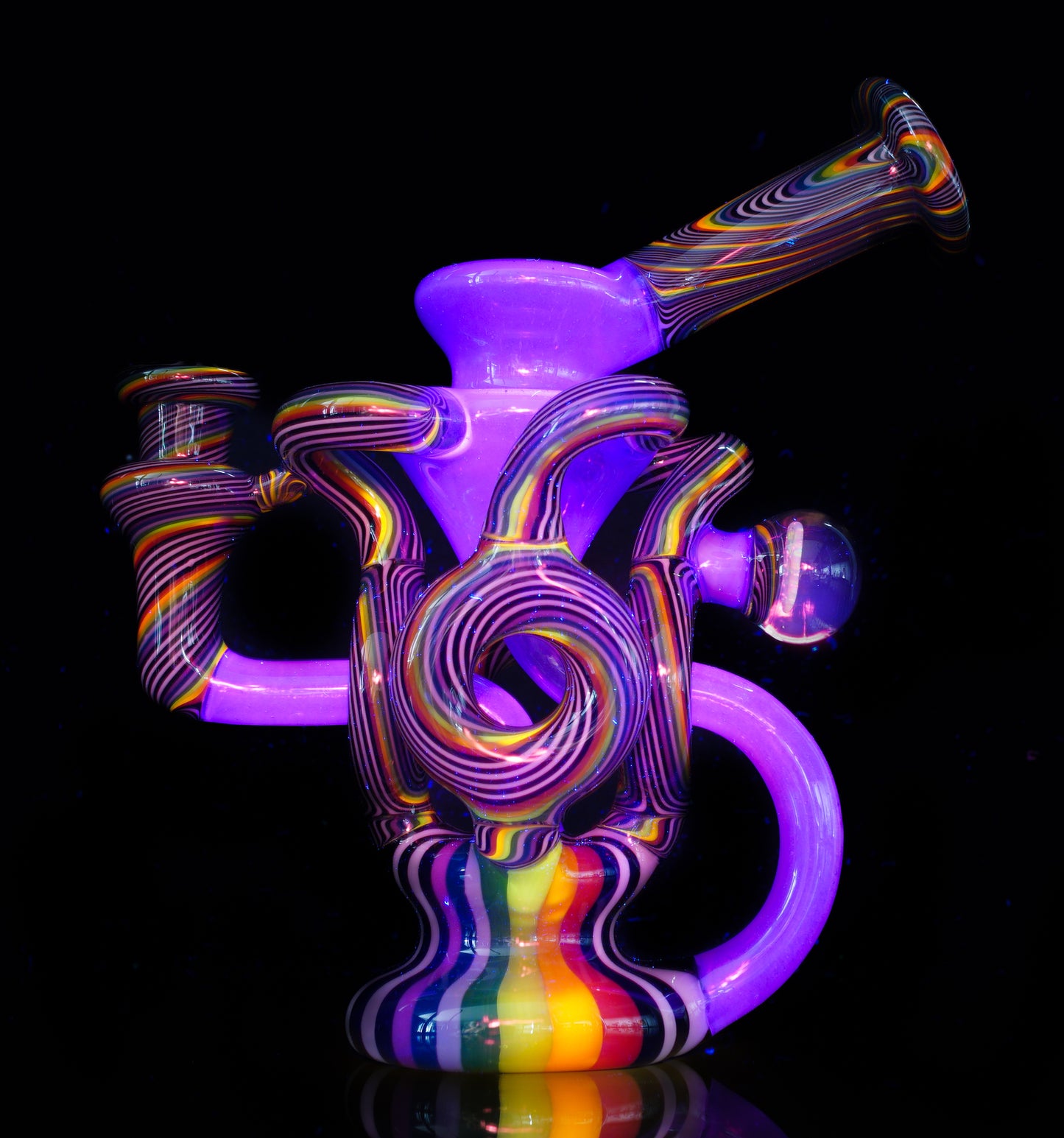 Purple Rain over Blue Satin Rainbow Jailhouse Linework QDR