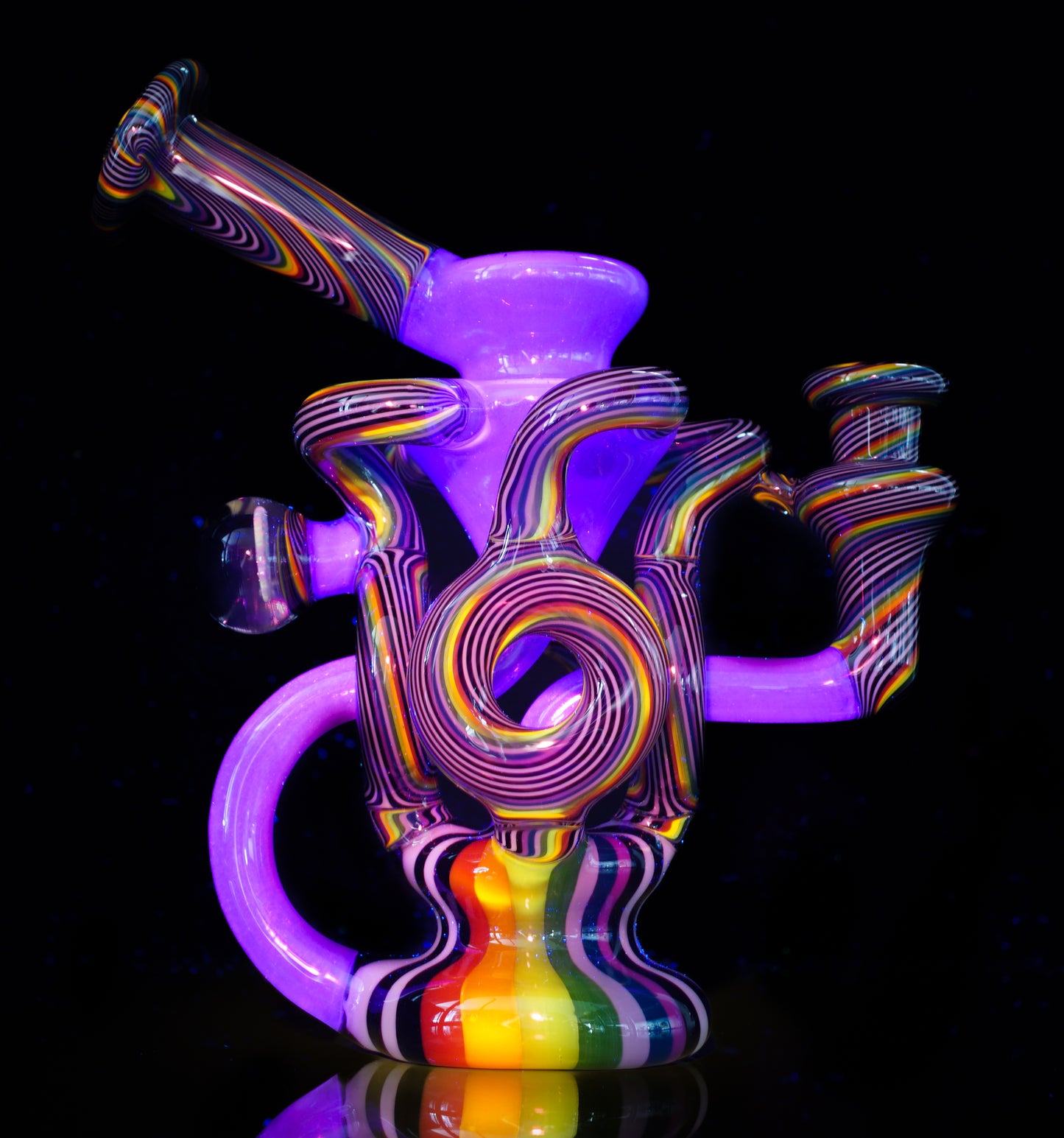 Purple Rain over Blue Satin Rainbow Jailhouse Linework QDR