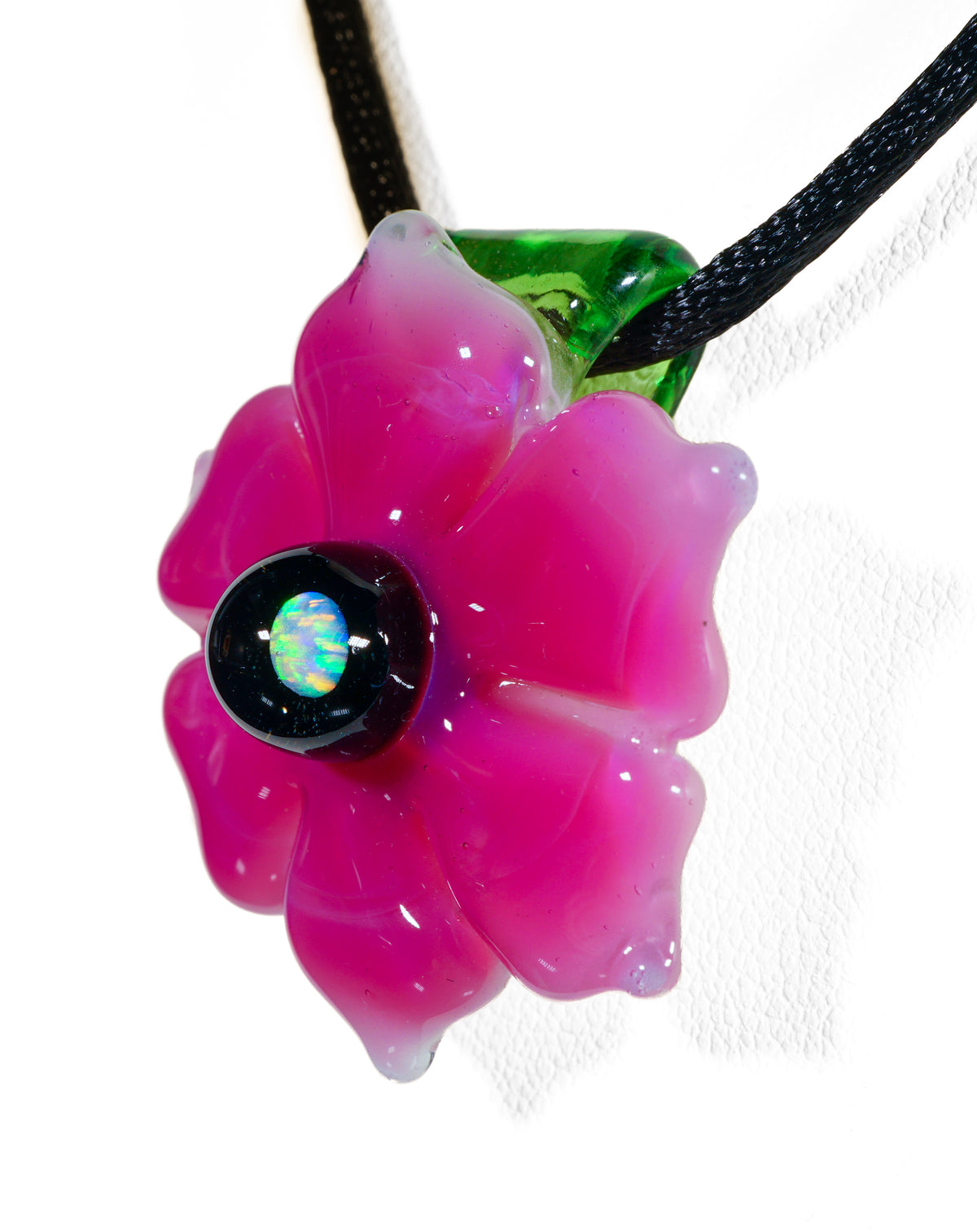 Fuchsia Button Flower Pendant