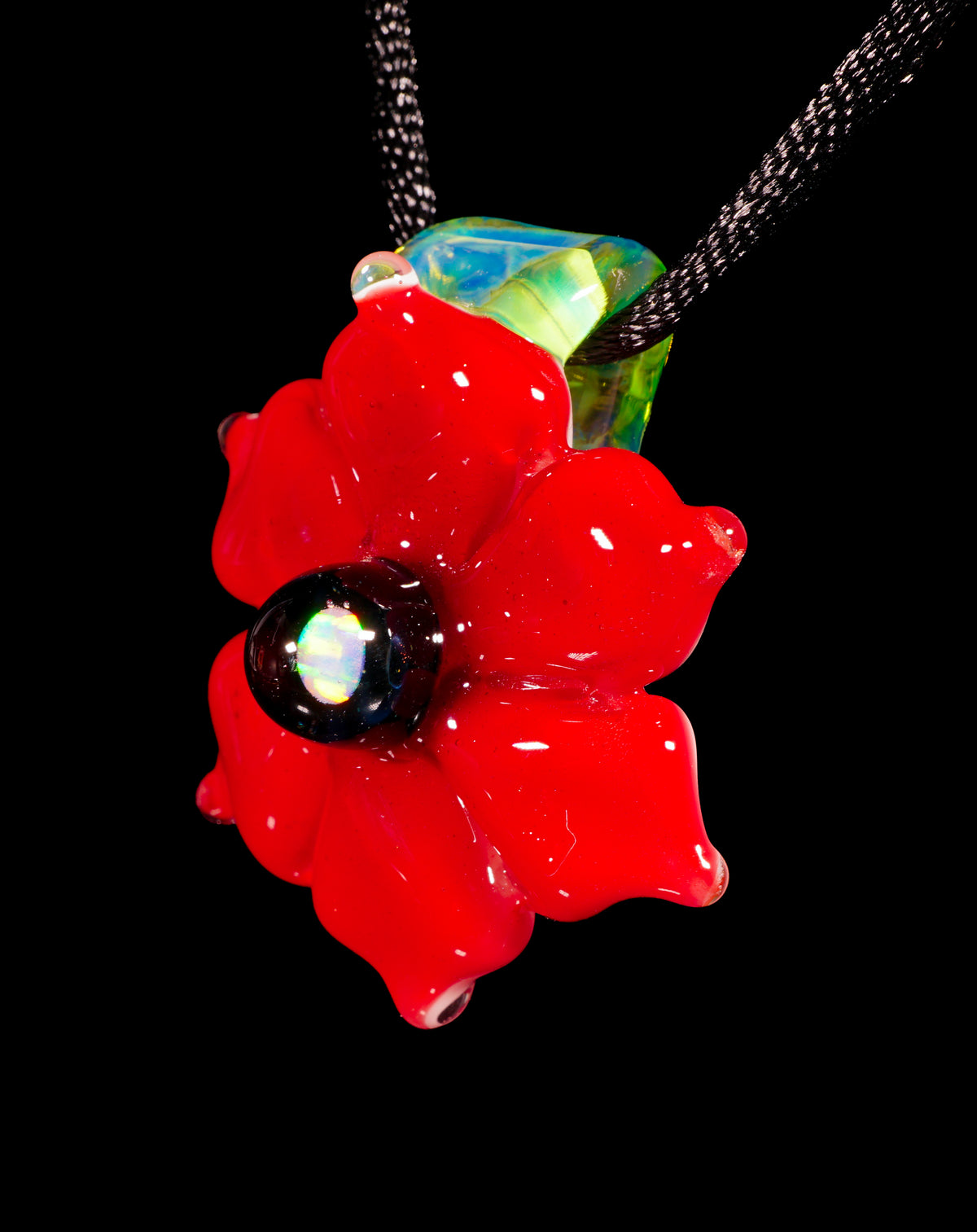 Red Button Flower Pendant