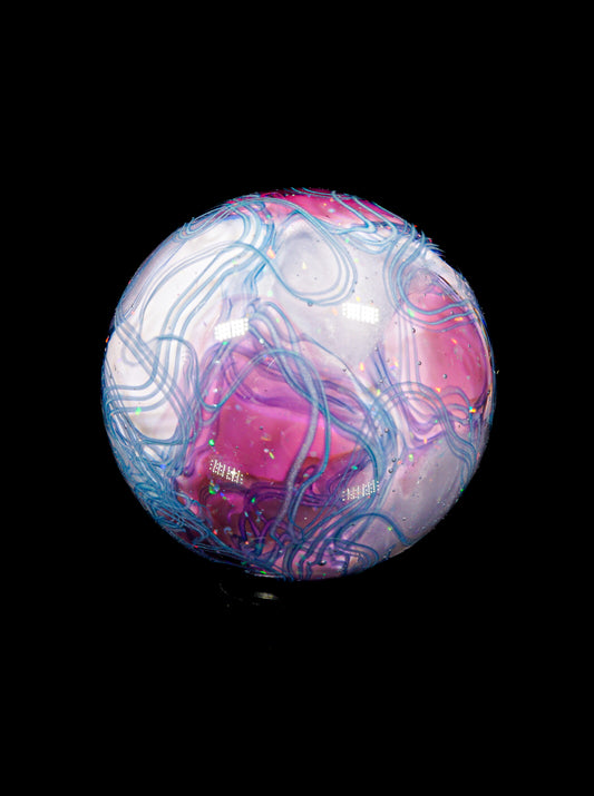 Crushed Opal UV Scribble Tech Marble (20mm) - A