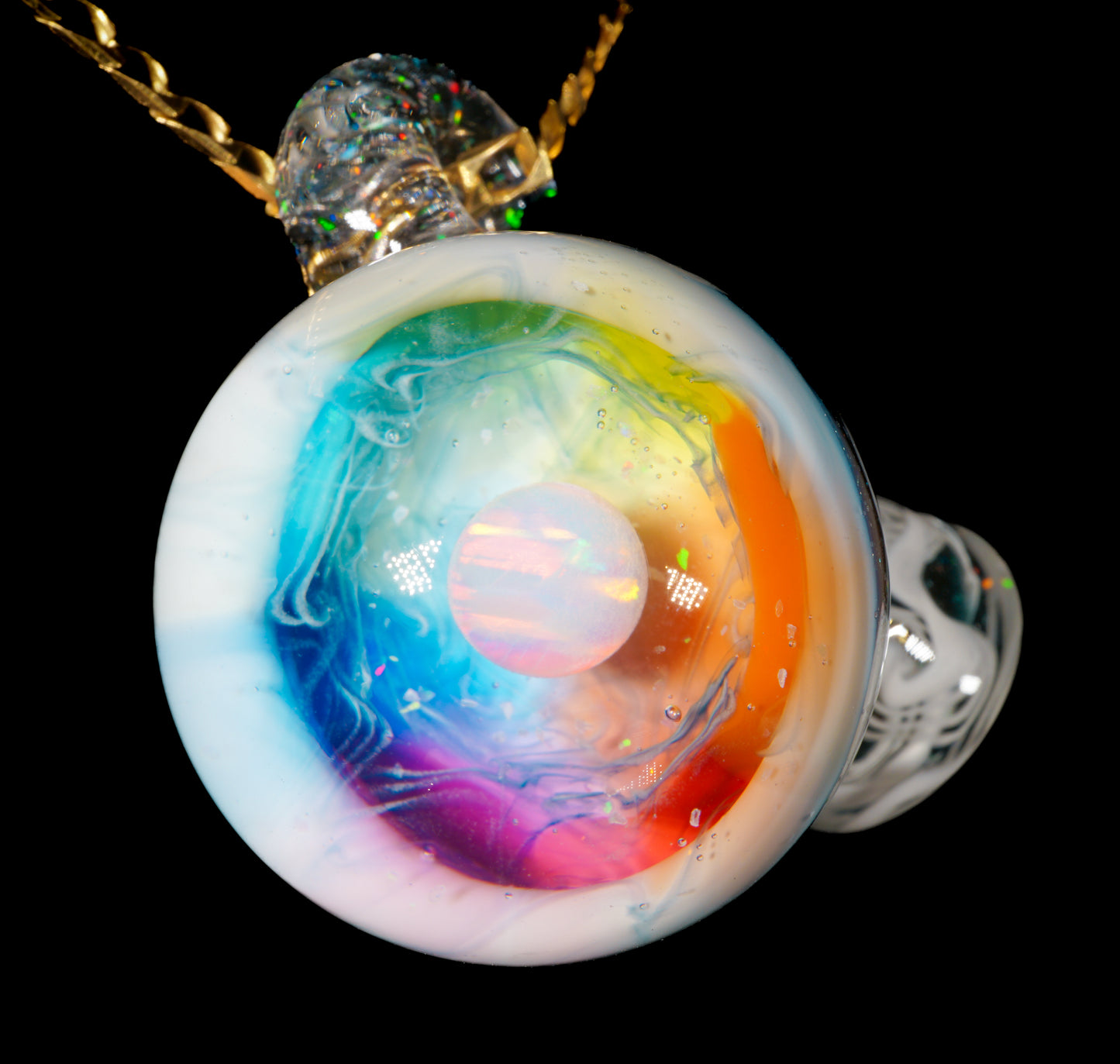 Opal UV Scribble Mushroom Pendant (B)