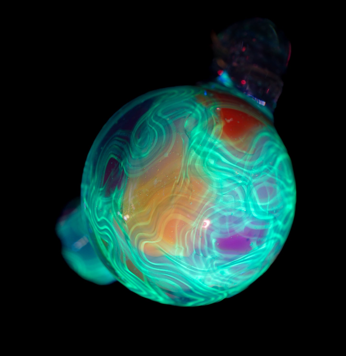 Crushed Opal UV Scribble Mushroom Pendant (F)