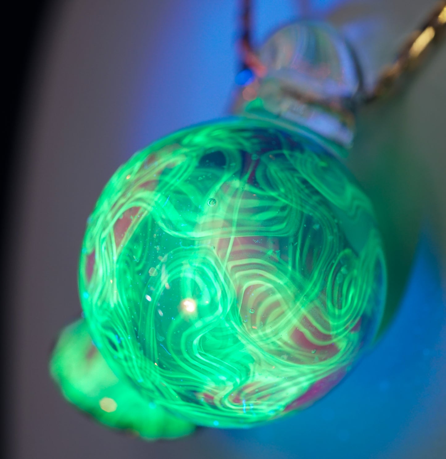 Crushed Opal UV Scribble Mushroom Pendant (H)