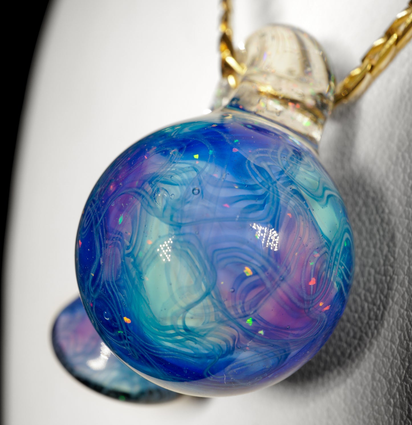 Crushed Opal UV Scribble Mushroom Pendant (H)