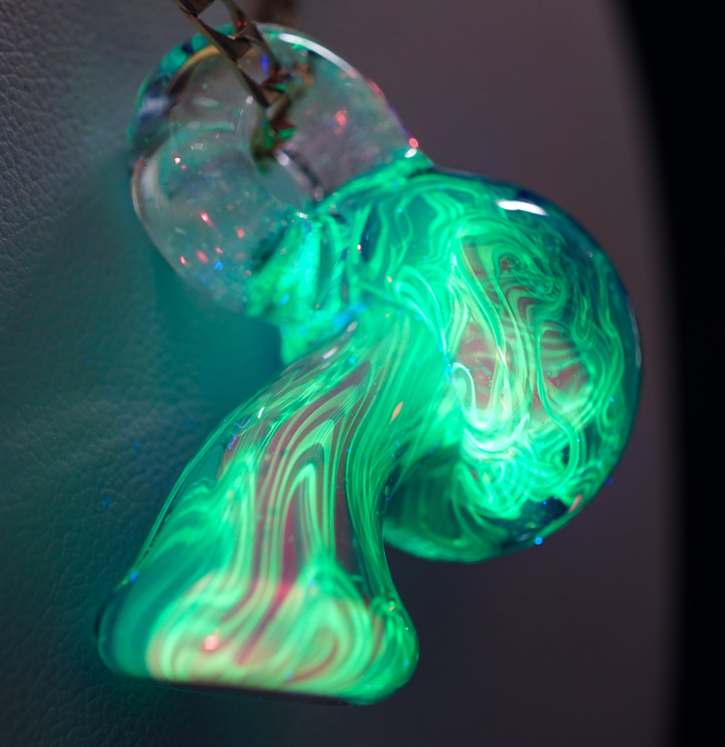 Crushed Opal UV Scribble Mushroom Pendant (H)
