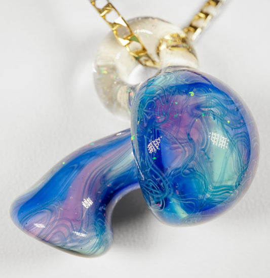 Crushed Opal UV Scribble Mushroom Pendant (H)
