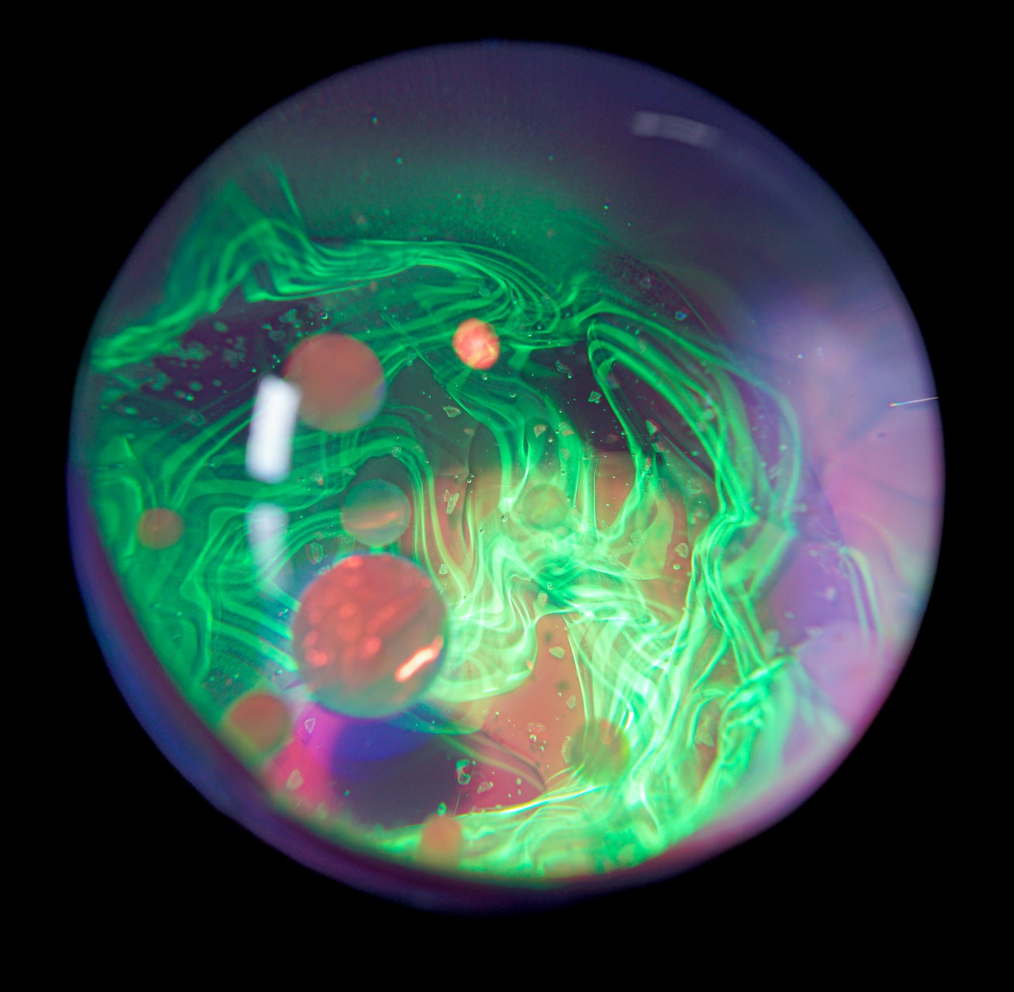Multi-Opal Cluster UV Scribble Tech Large Marble (43mm)