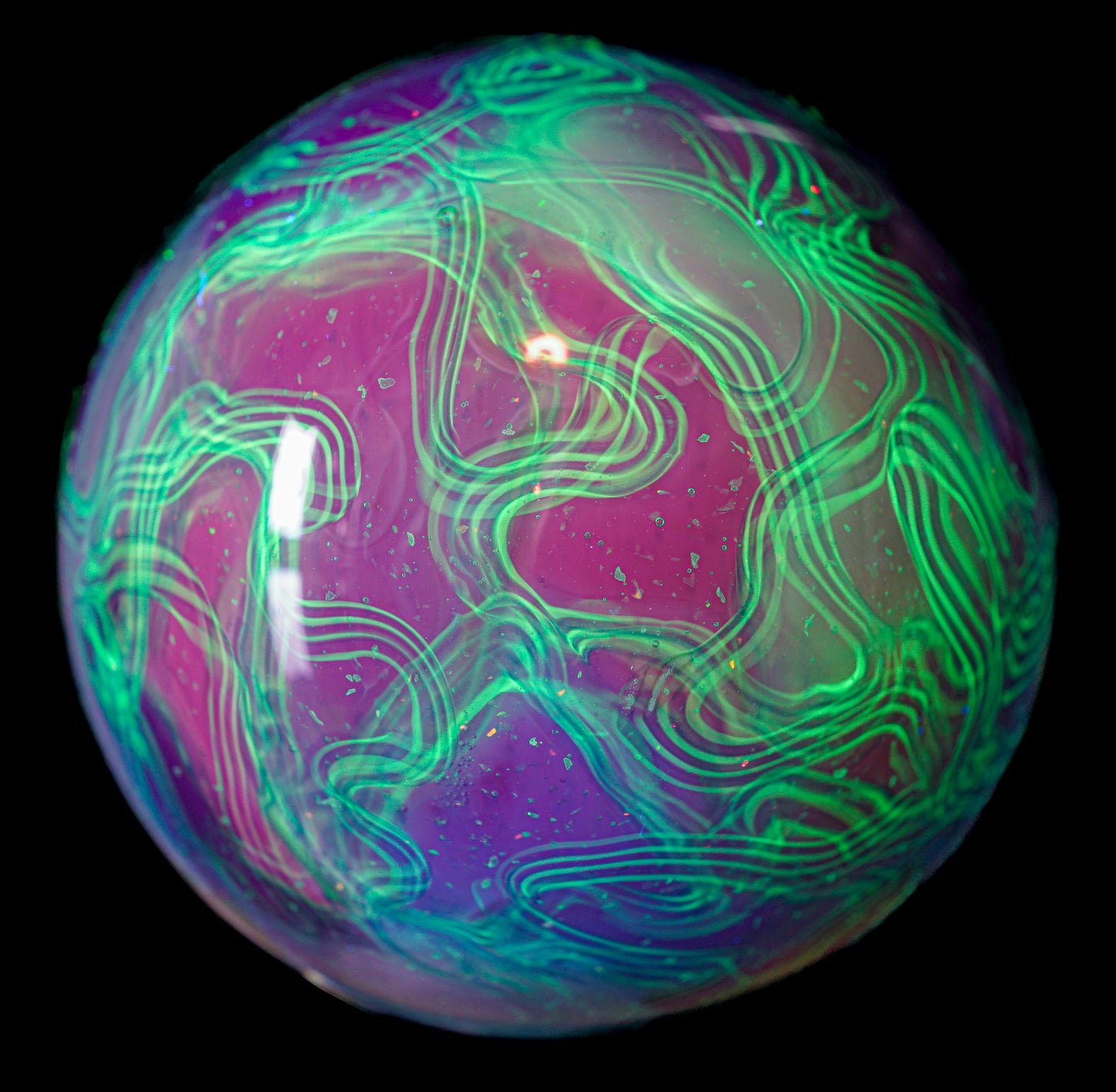 Multi-Opal Cluster UV Scribble Tech Large Marble (43mm)