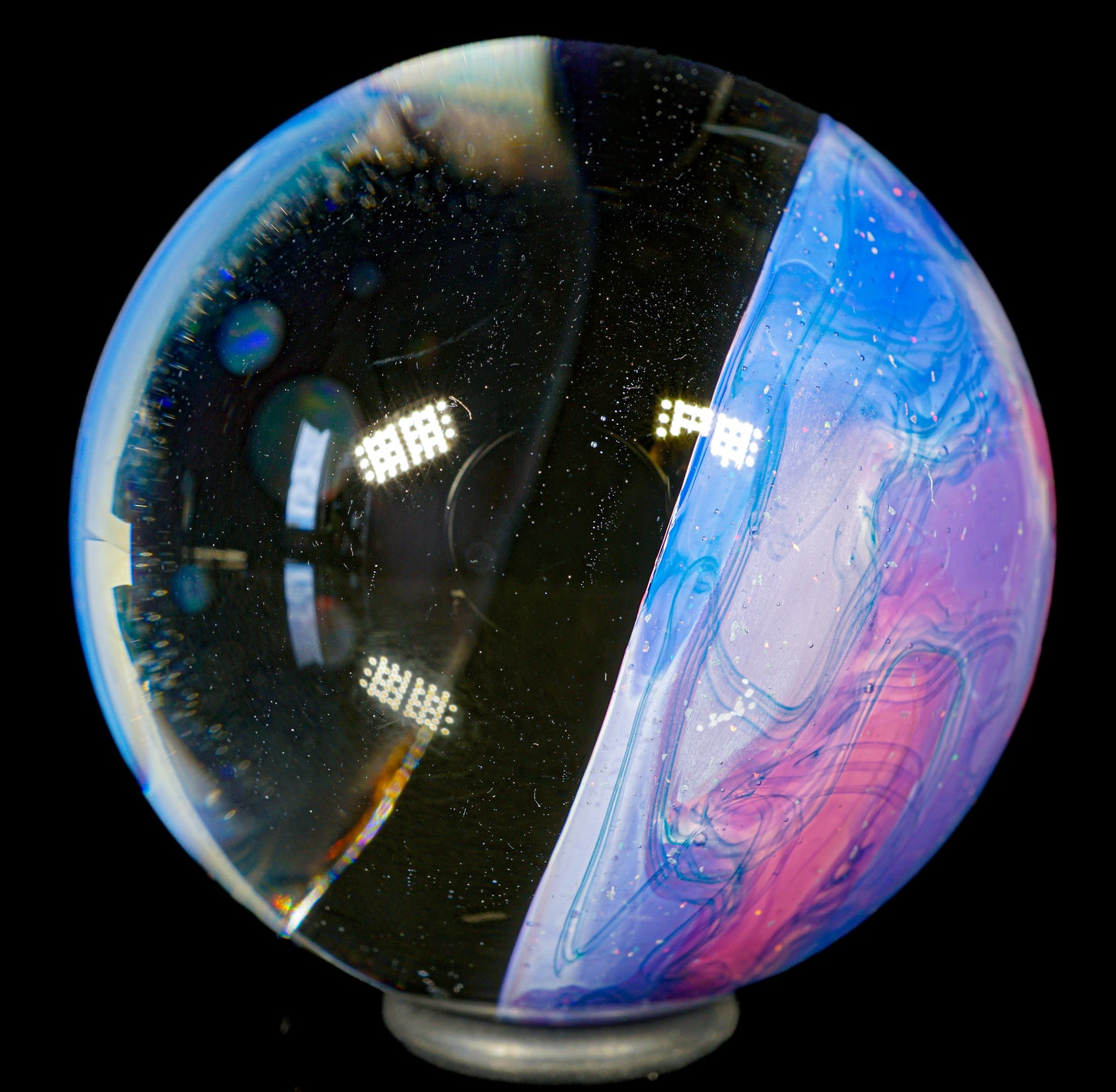 Multi-Opal Cluster UV Scribble Tech Large Marble (43mm)