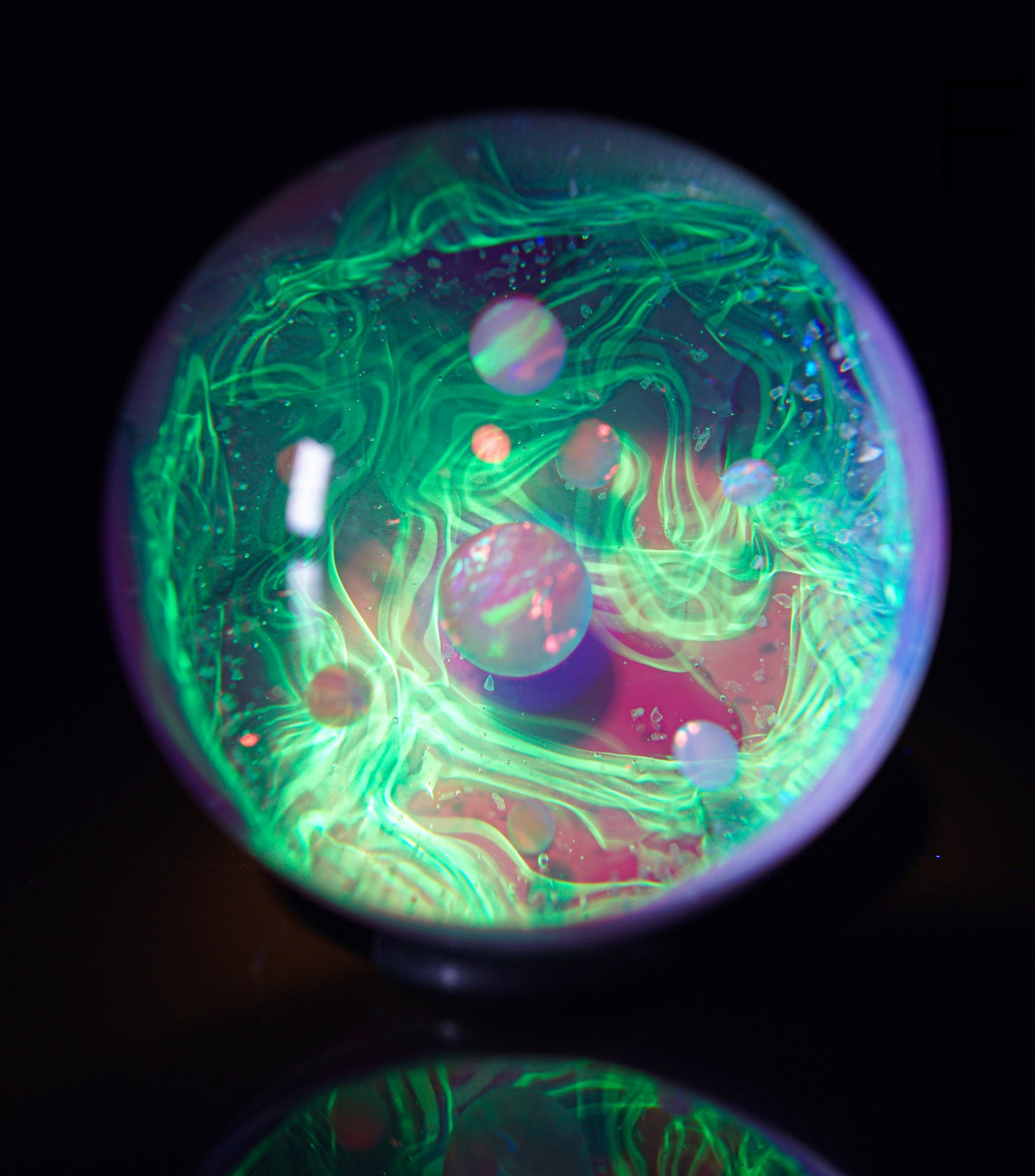 Multi-Opal Cluster UV Scribble Tech Large Marble (43mm)