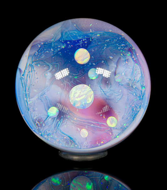 Multi-Opal Cluster UV Scribble Tech Large Marble (43mm)