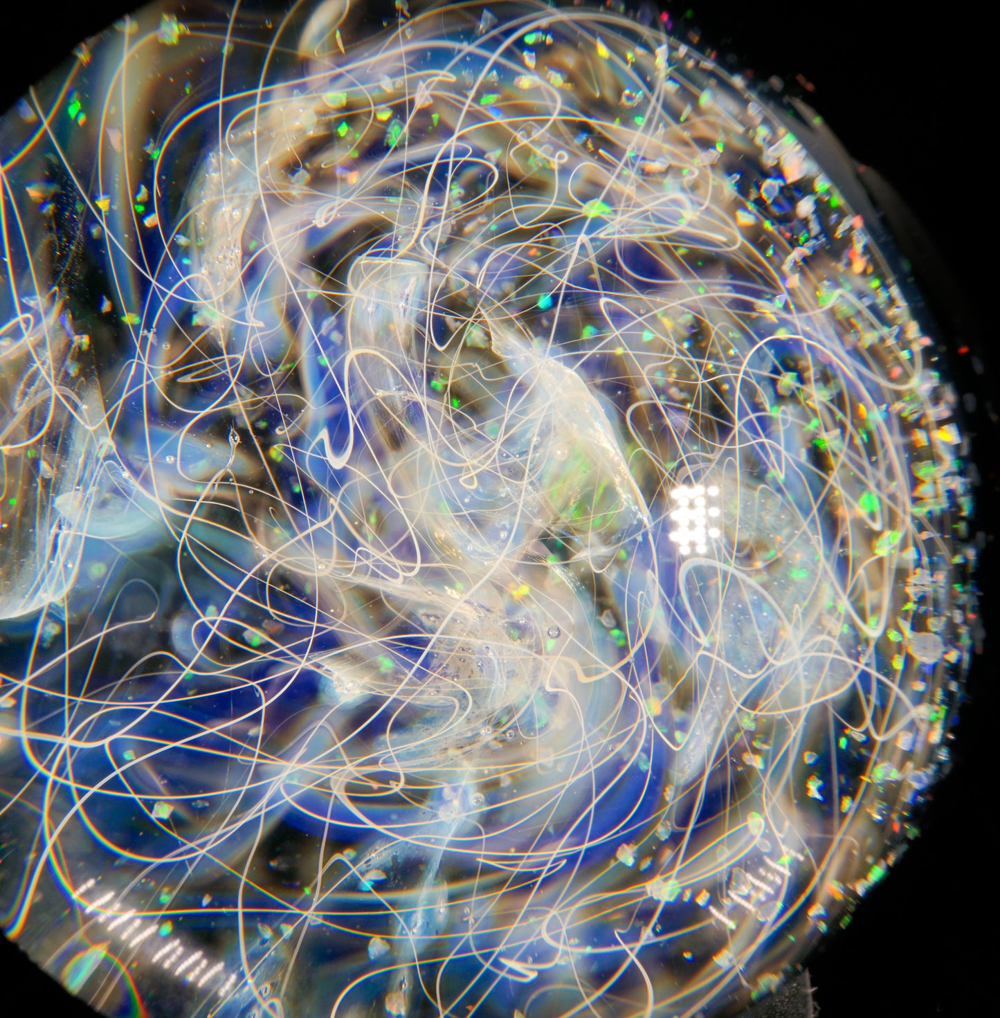 Fume Scratch Galaxy Crushed Opal Marble (47mm)