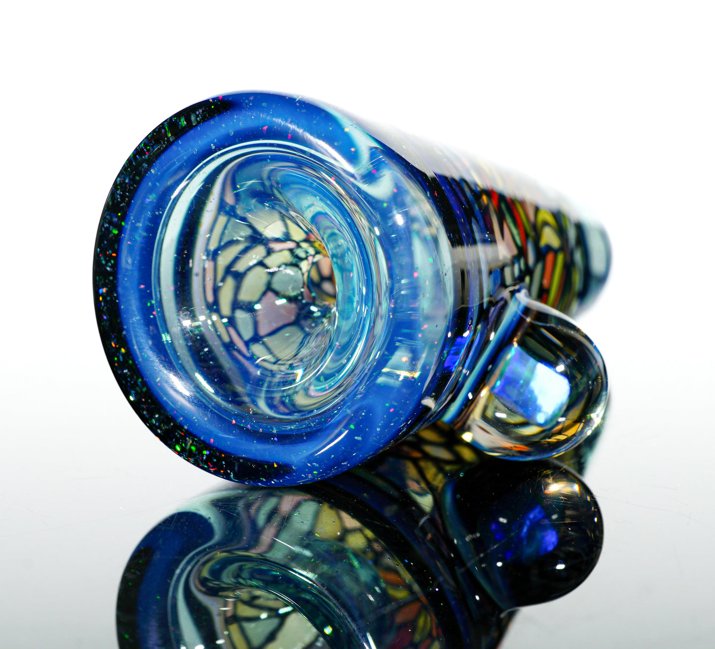 Crushed Opal Flower Stained Glass Chillum