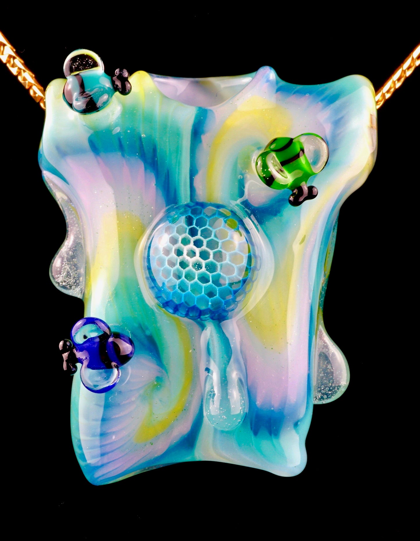 Honeycomb Tie Dye T-shirt Pendant
