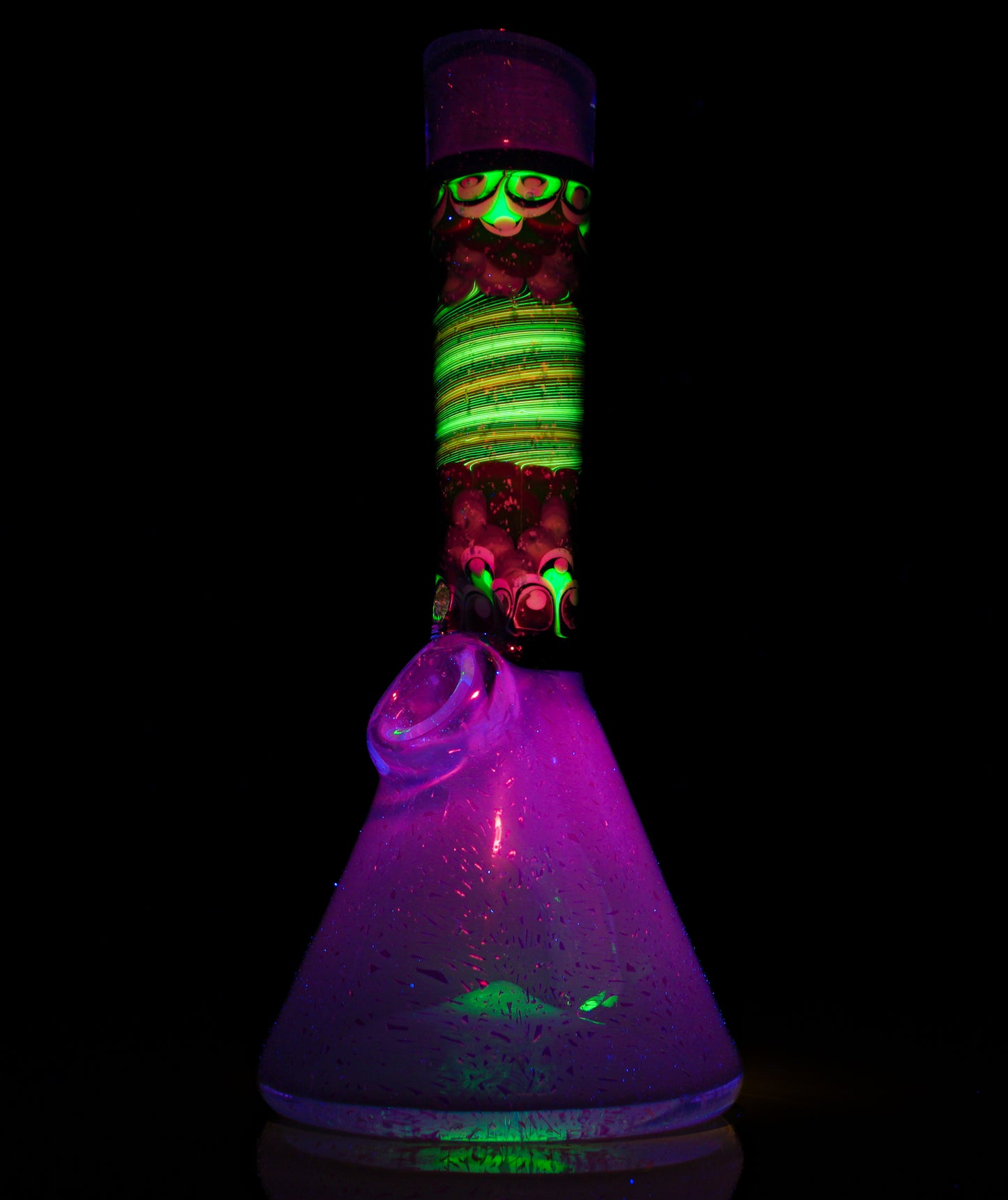 Gold Dichro Aqua Azul Crushed Opal Fire and Ice Dotstack Mini Cruizer