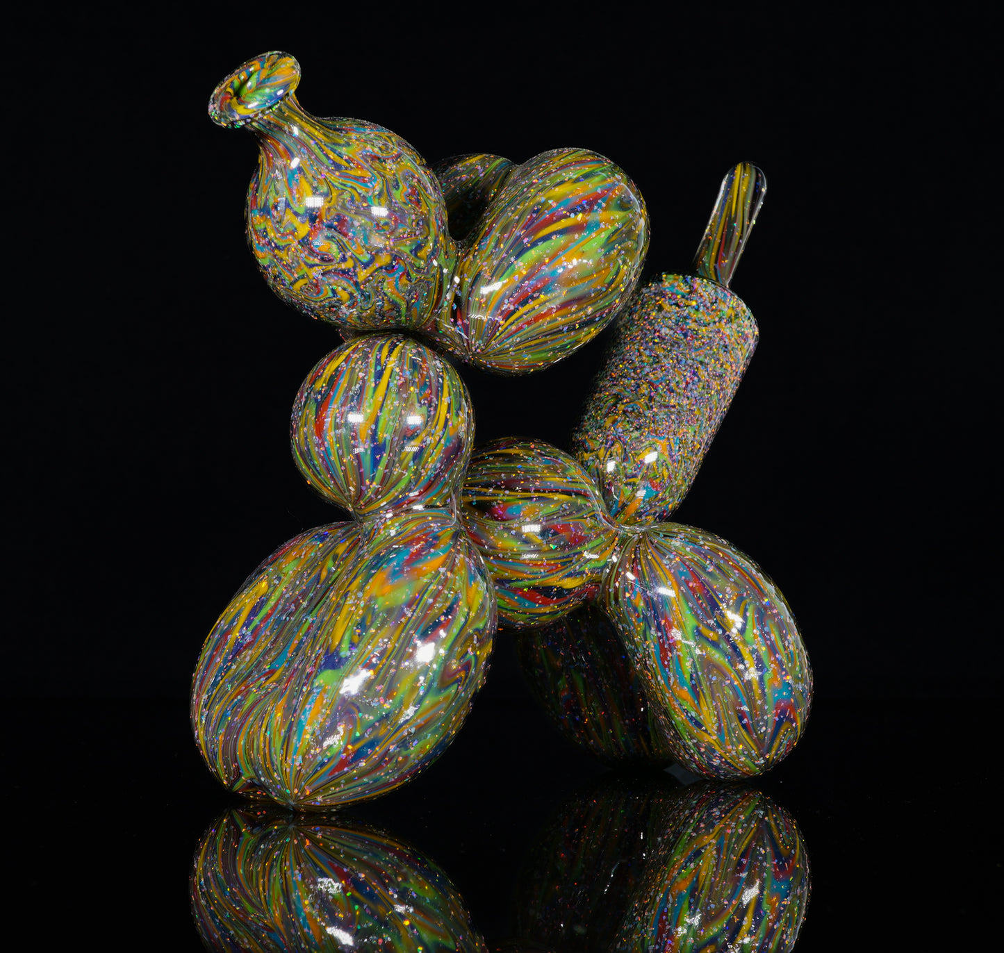 Crushed Opal UV 10 Strip Tech Balloon Dog + Removable Tail