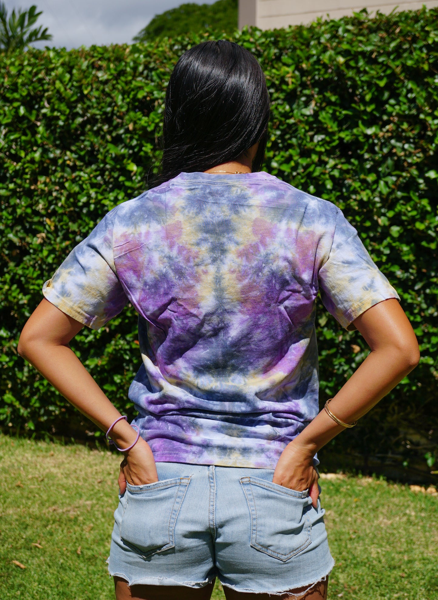 Purple Tie Dye Fleur De Lis Mandala T-Shirt