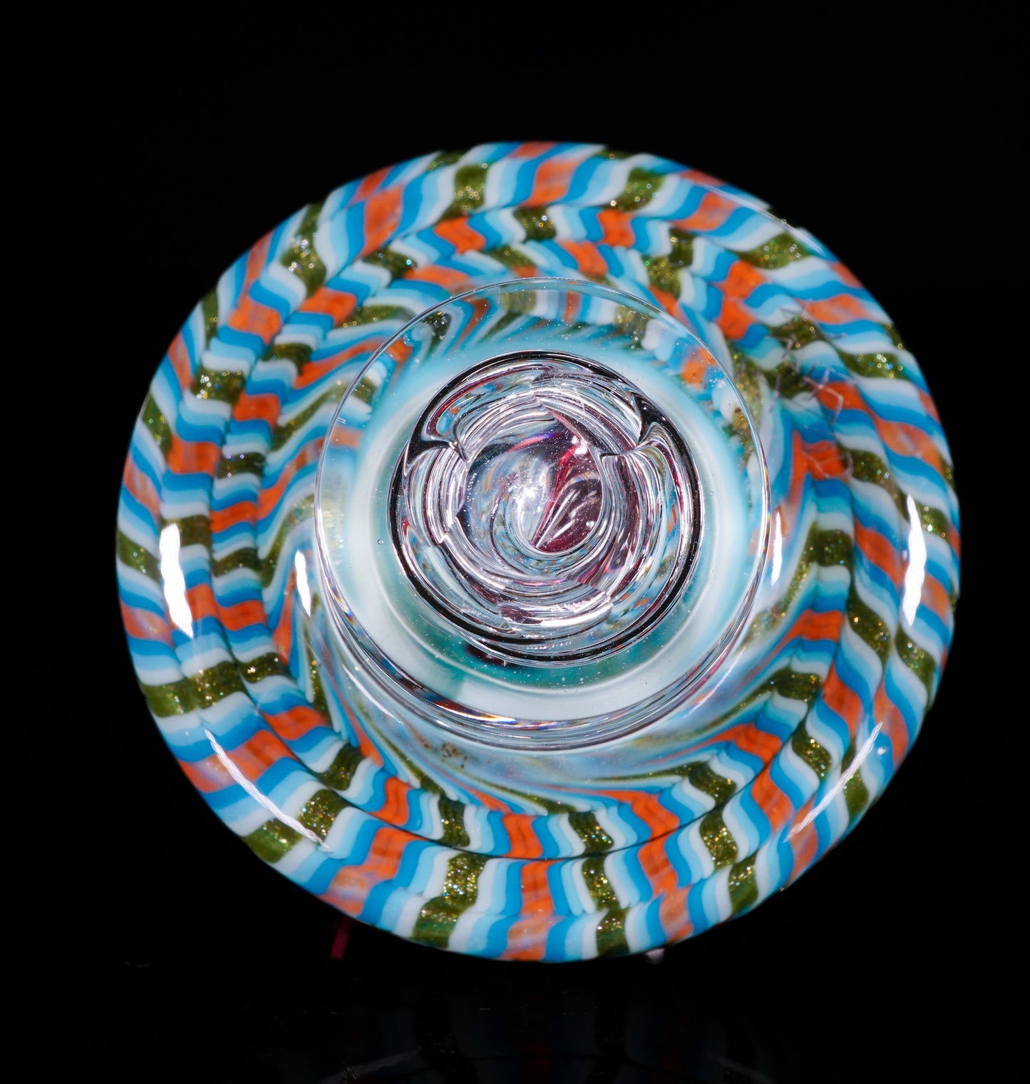 Gold Ruby UV Coil Pot Spinner Cap + Terp Pearls (no.16)
