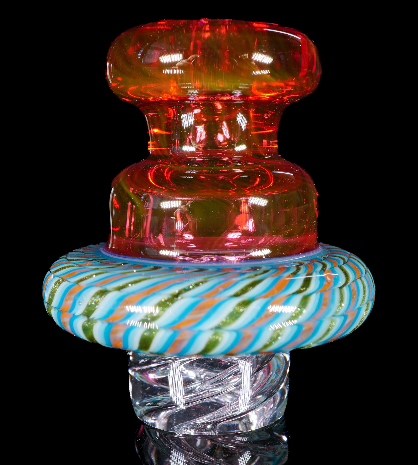 Gold Ruby UV Coil Pot Spinner Cap + Terp Pearls (no.16)