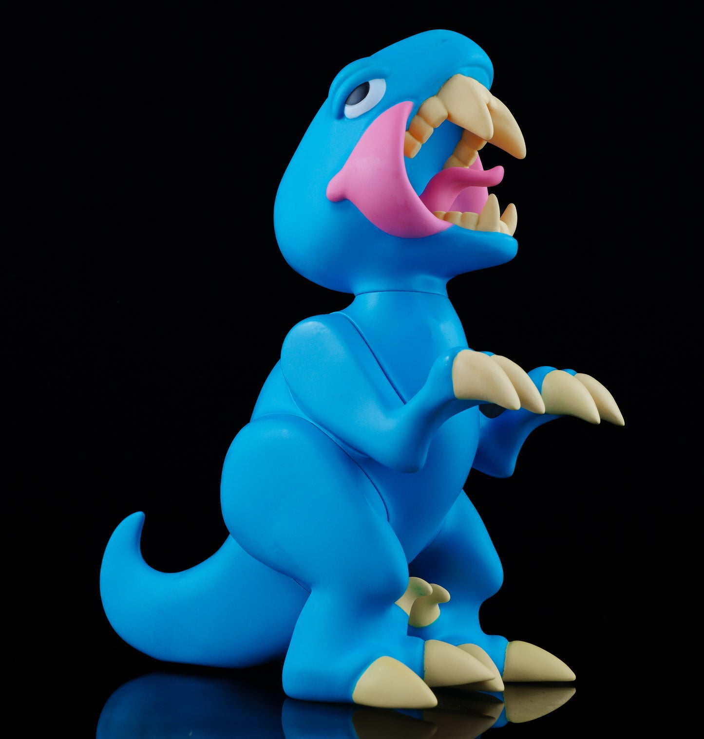 Blue Open Mouth Raptor Vinyl Toy