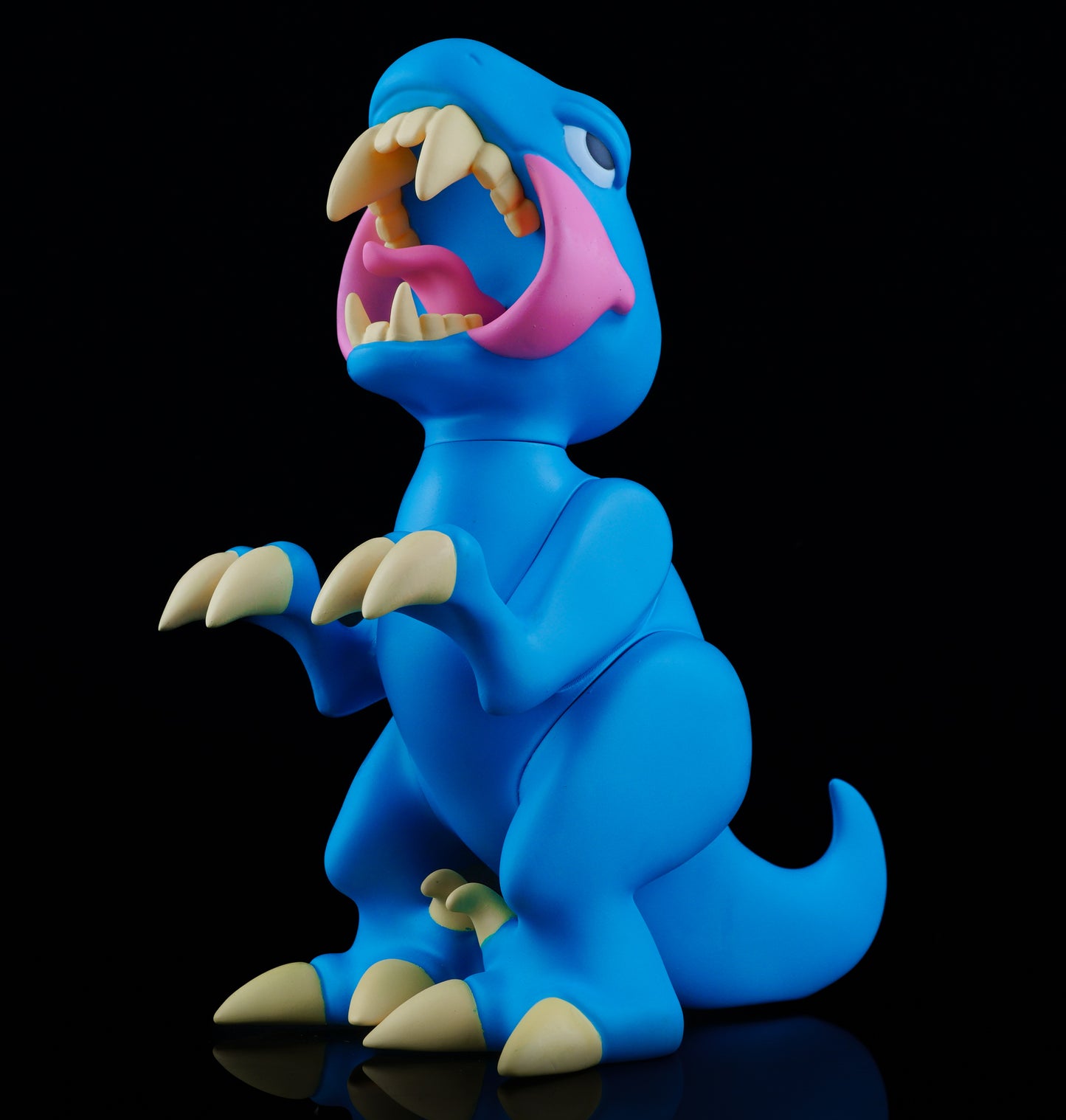 Blue Open Mouth Raptor Vinyl Toy