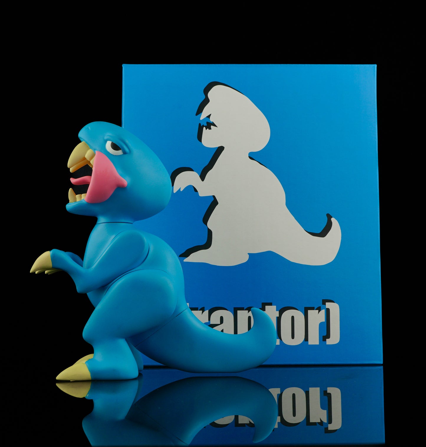 Blue Open Mouth Raptor Vinyl Toy