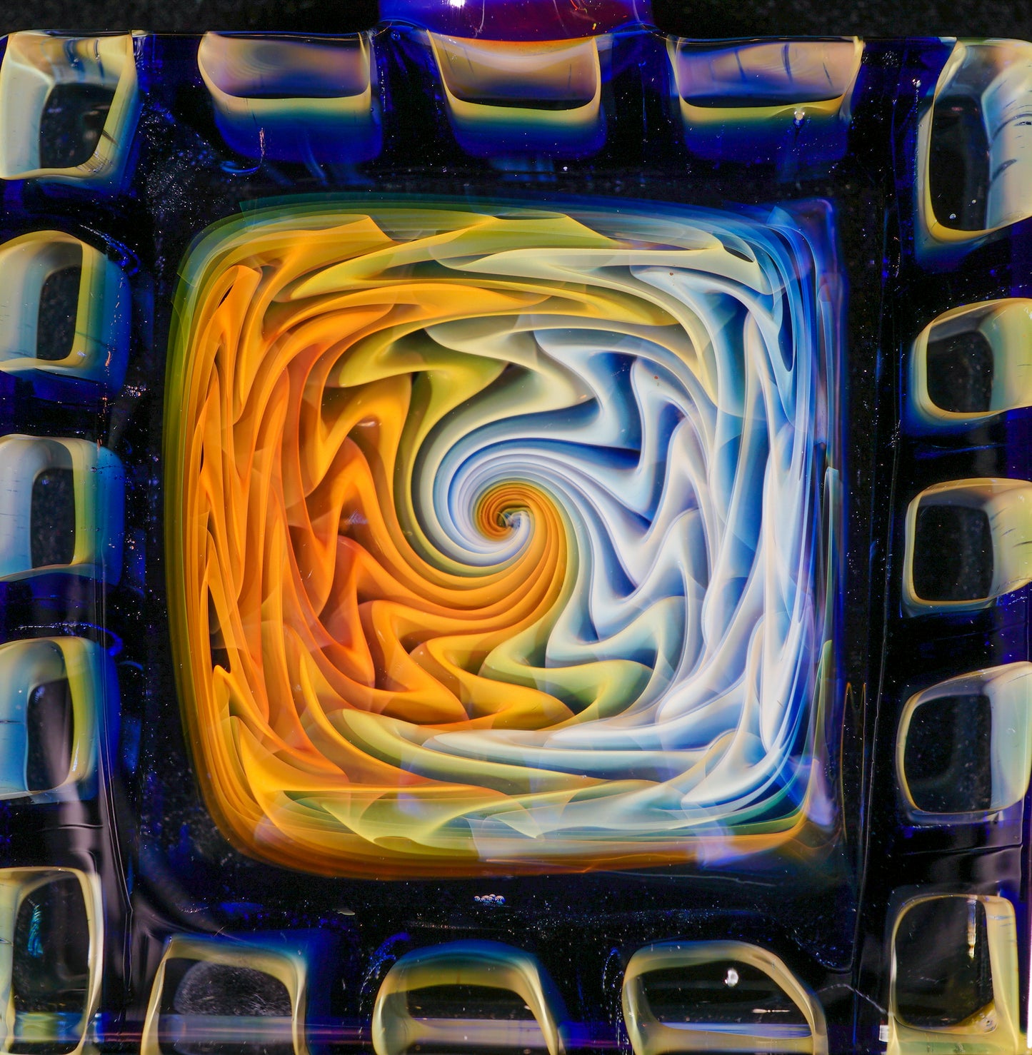 Fume and Murrine Framed Pendant