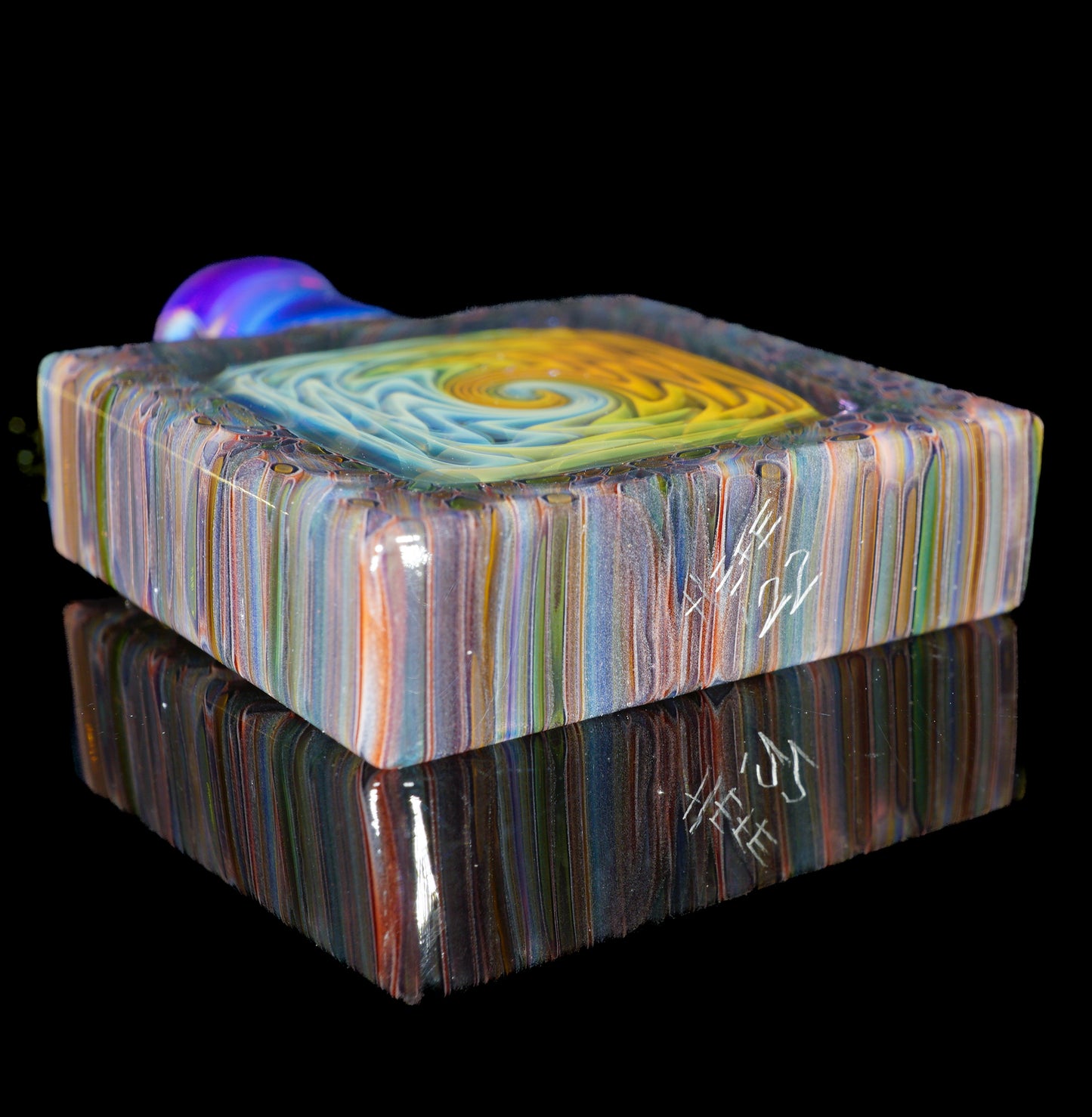 Fume and Murrine Framed Pendant