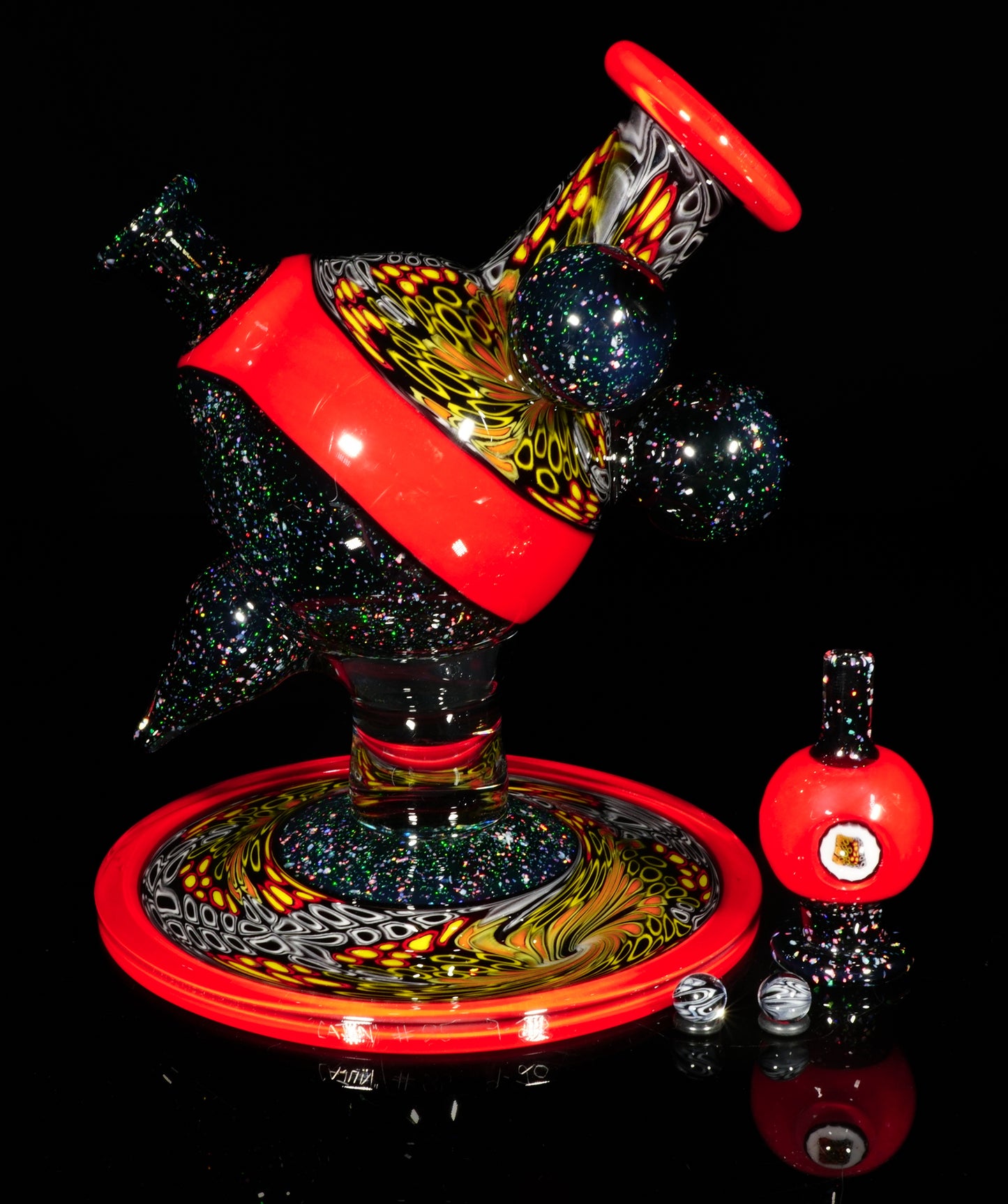 Cherry Chipstack Heliosphere + Bubble Cap + Terp Pearls + Milli Knuckle