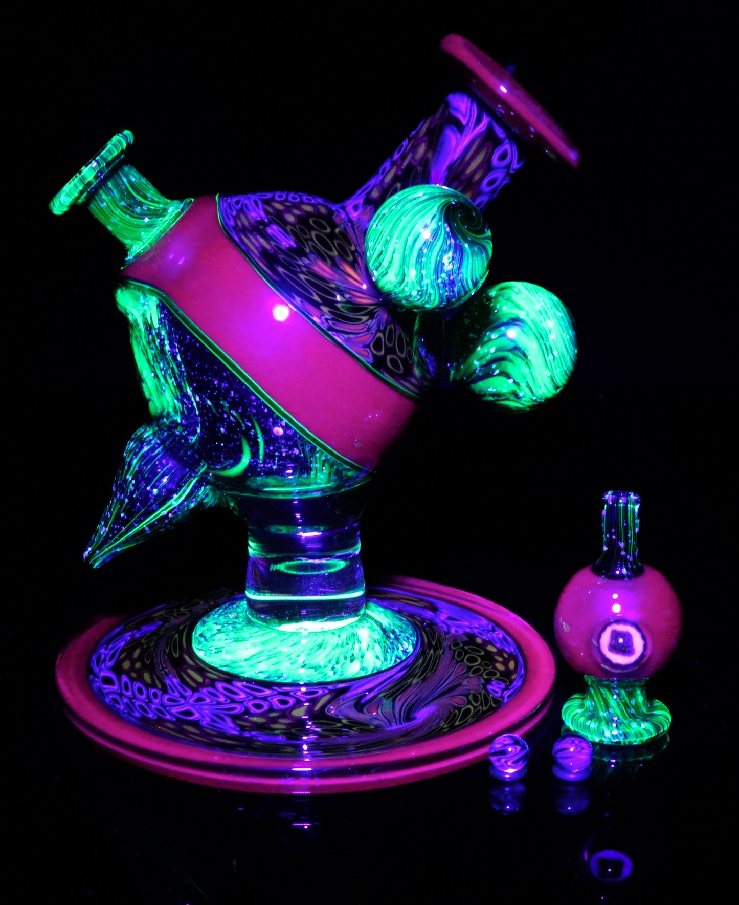 Cherry Chipstack Heliosphere + Bubble Cap + Terp Pearls + Milli Knuckle