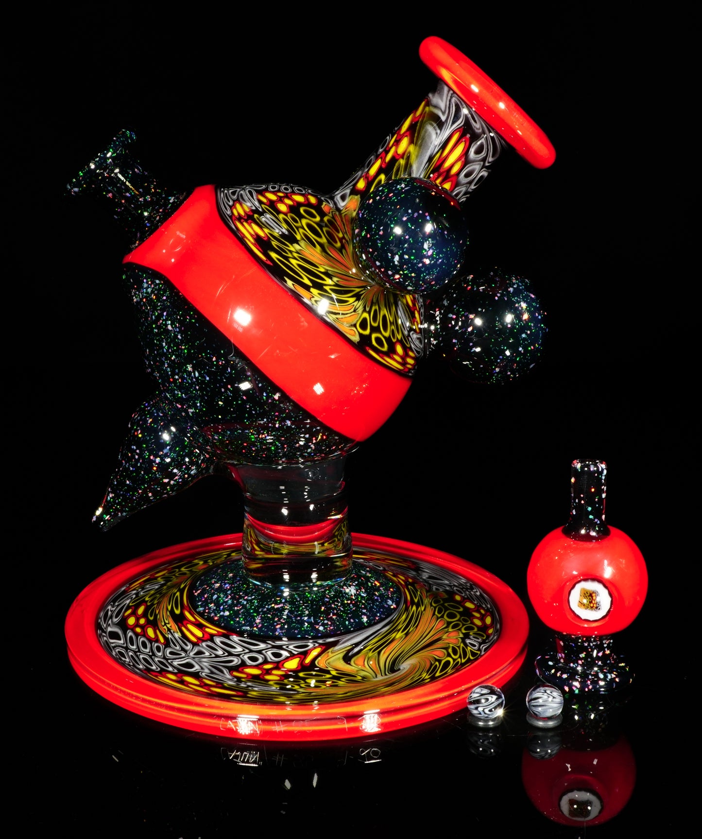Cherry Chipstack Heliosphere + Bubble Cap + Terp Pearls + Milli Knuckle