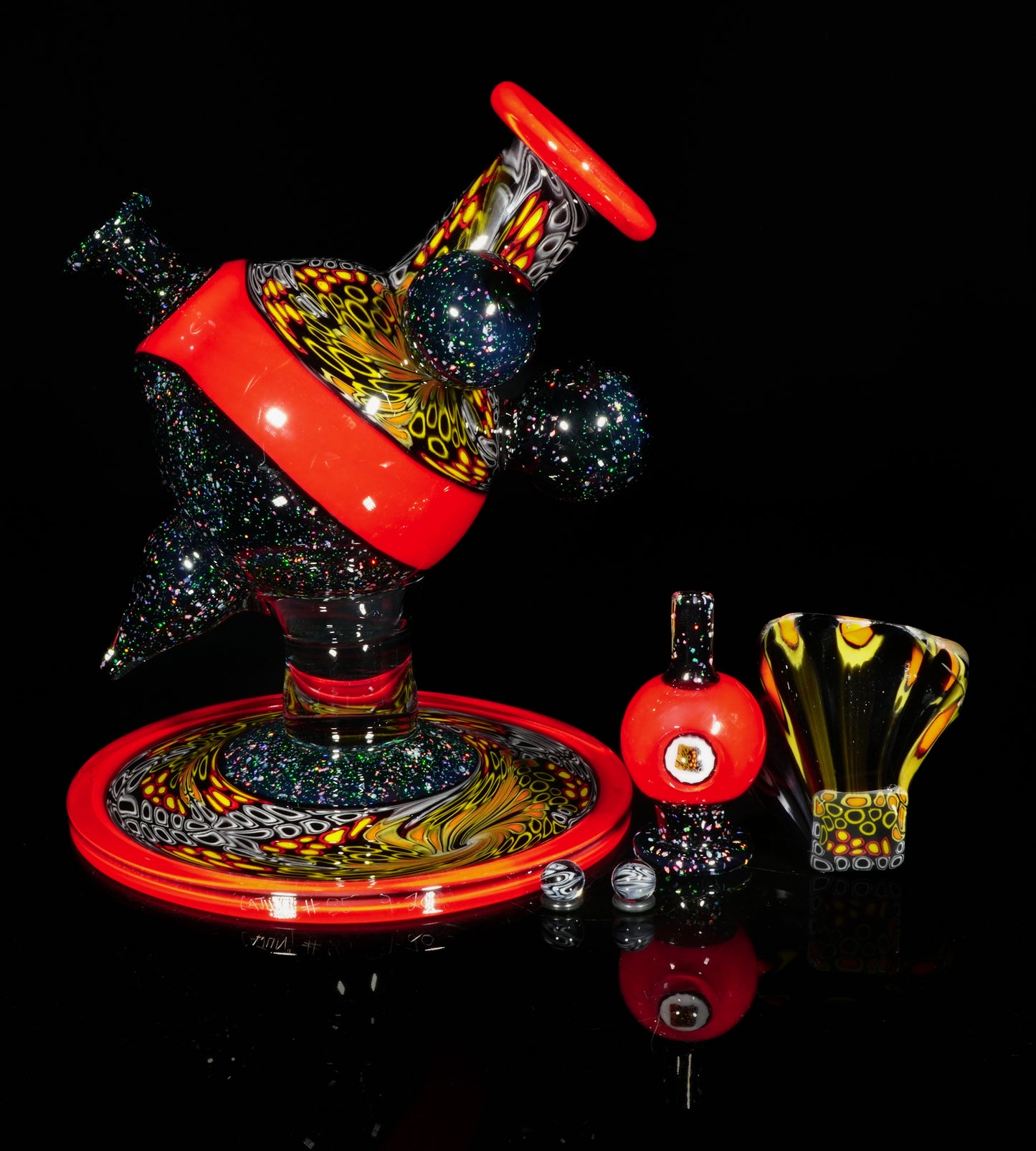 Cherry Chipstack Heliosphere + Bubble Cap + Terp Pearls + Milli Knuckle