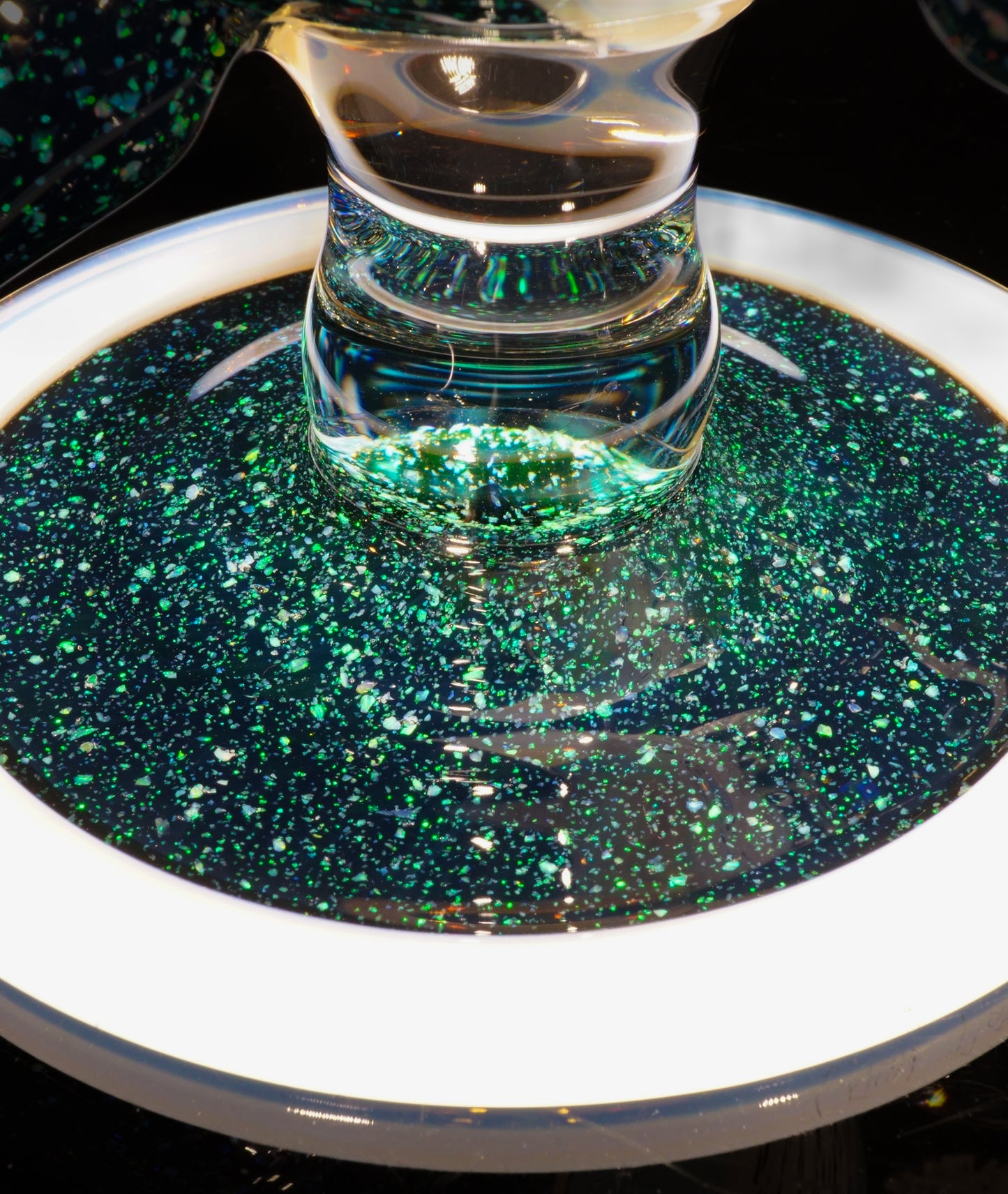 Secret White Zanfirico UV Crushed Opal Heliosphere + Bubble Cap
