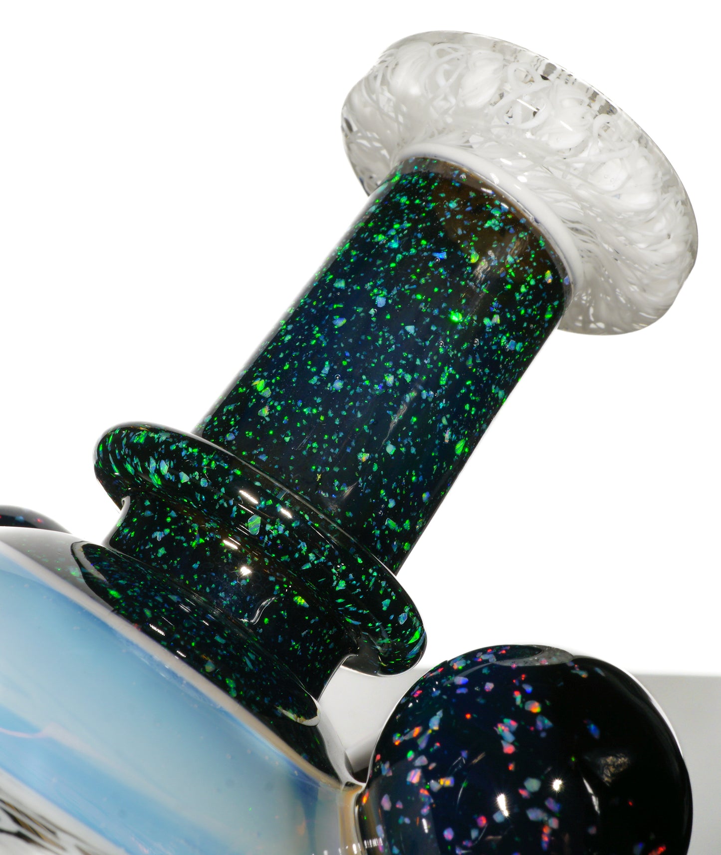 Secret White Zanfirico UV Crushed Opal Heliosphere + Bubble Cap
