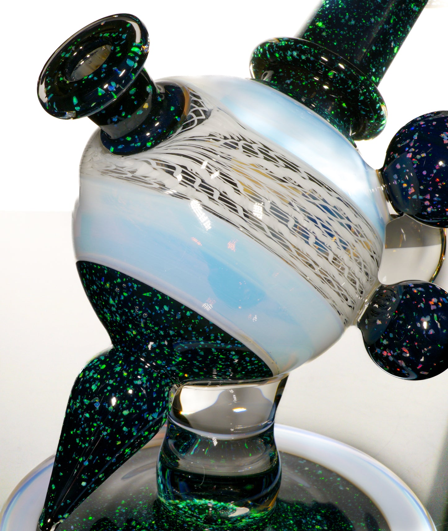 Secret White Zanfirico UV Crushed Opal Heliosphere + Bubble Cap
